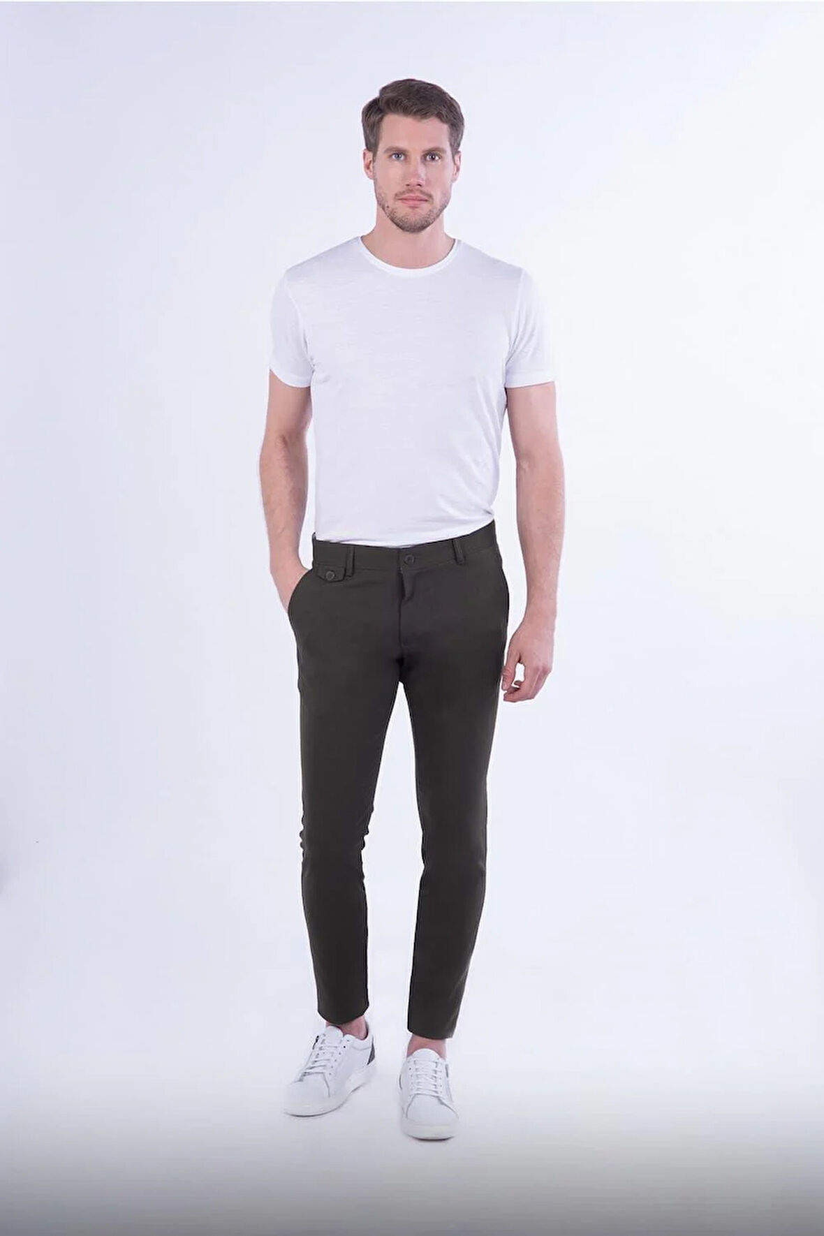 P 1076 Slim Fit Haki Spor Pantolon
