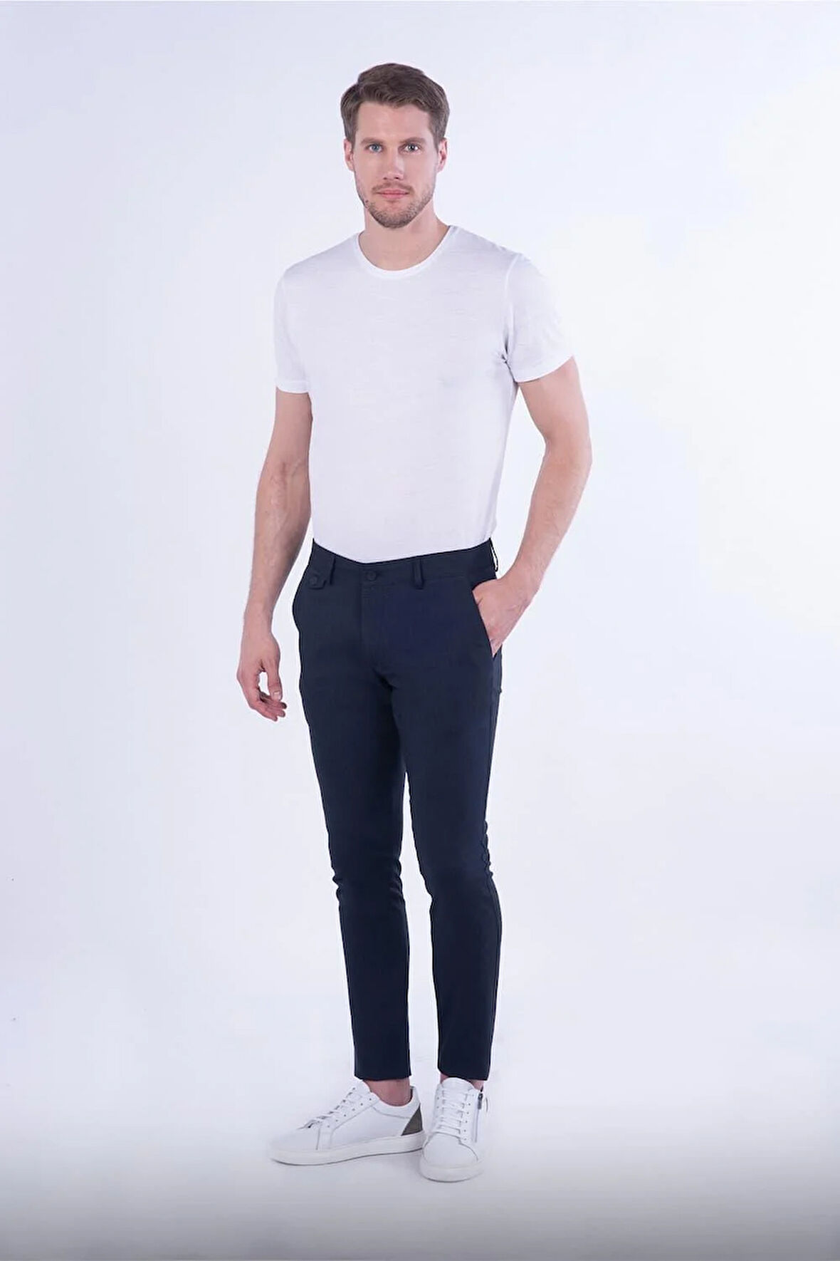 P 1076 Slim Fit Lacivert Spor Pantolon
