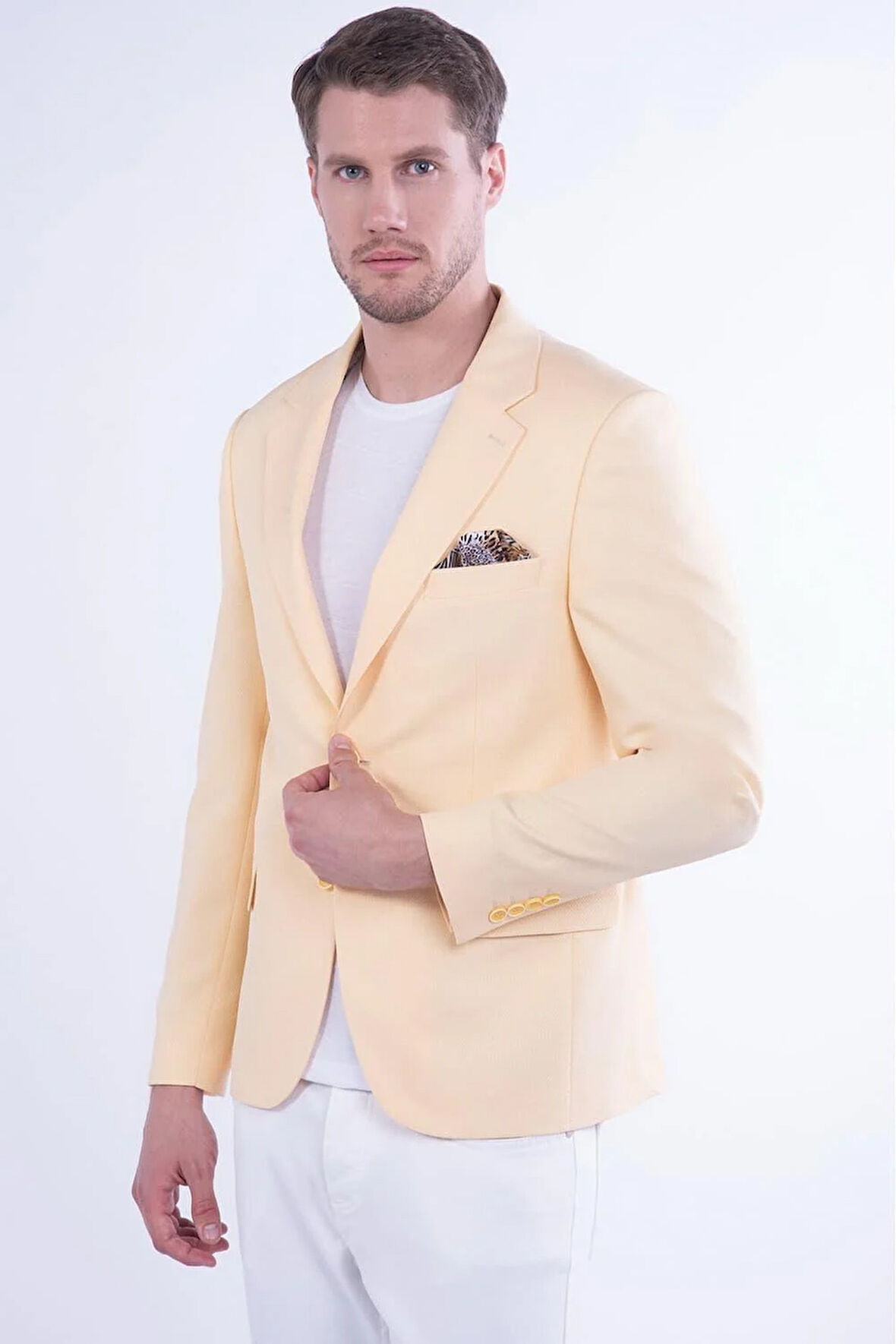 C 591 Sarı Klasik Ceket