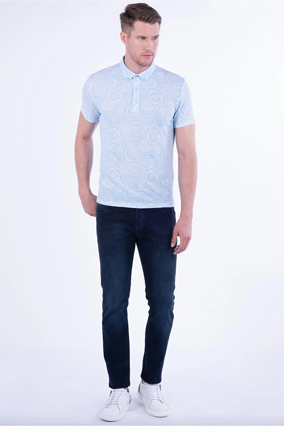 TS 801 Slim Fit Mavi Spor T-Shirt