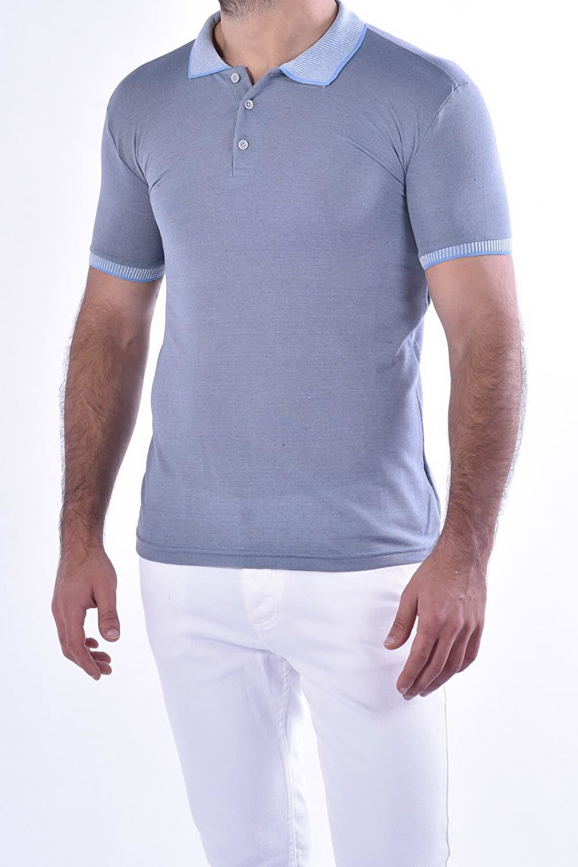 TS 814 Slim Fit Havacı Mavi Spor T-Shirt