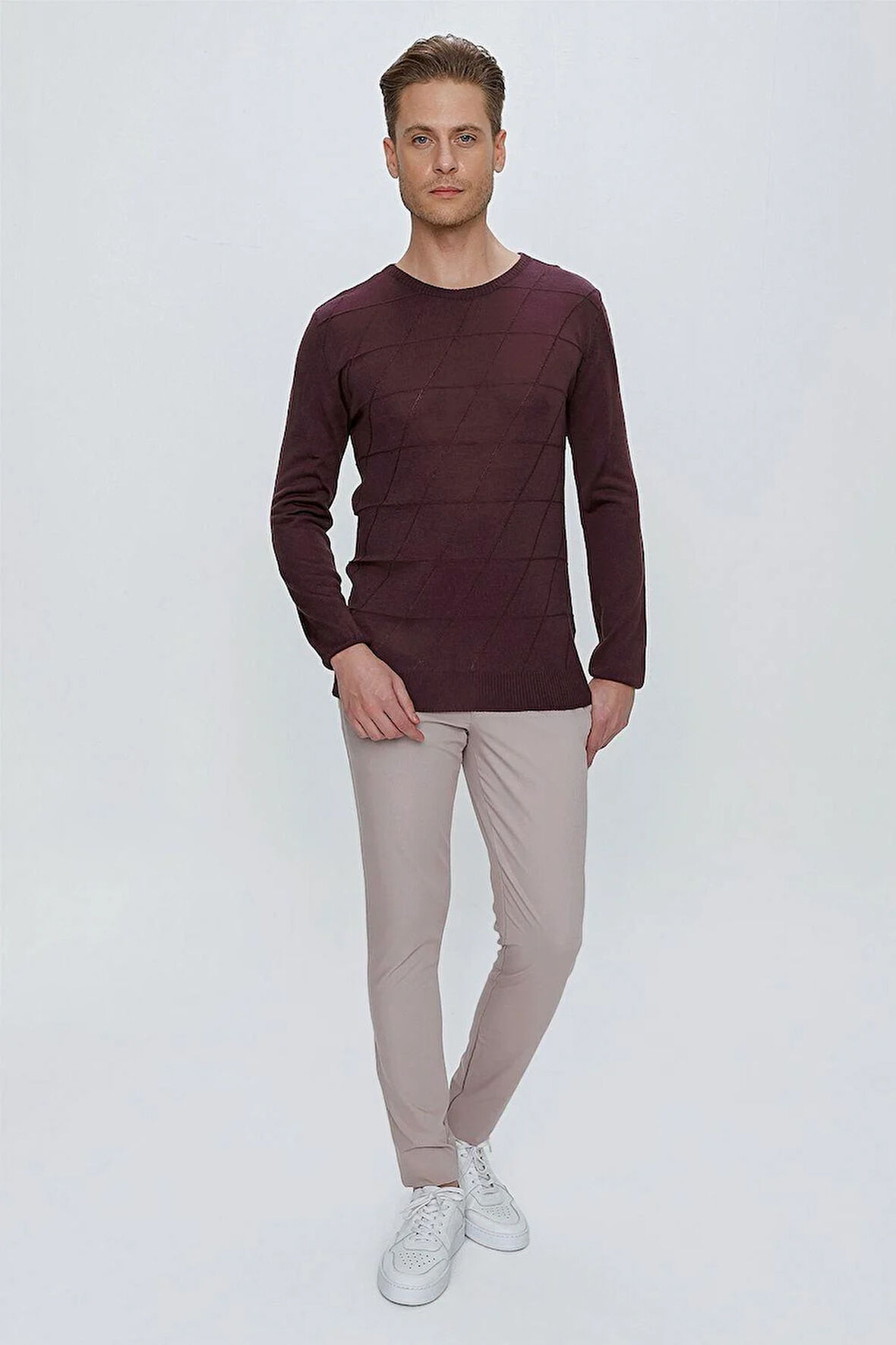 P 1077 Slim Fit Gri Spor Pantolon