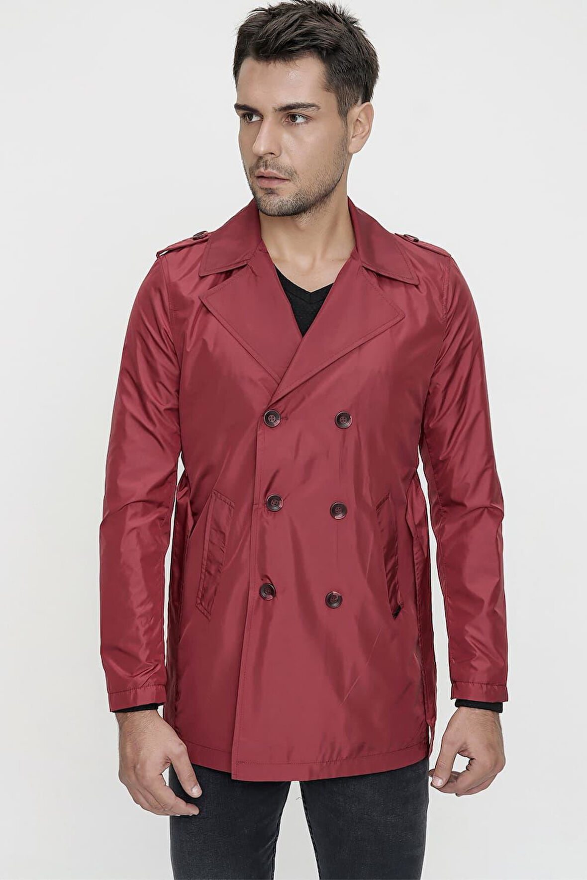 PRD 029 Slim Fit Bordo Spor Pardösü
