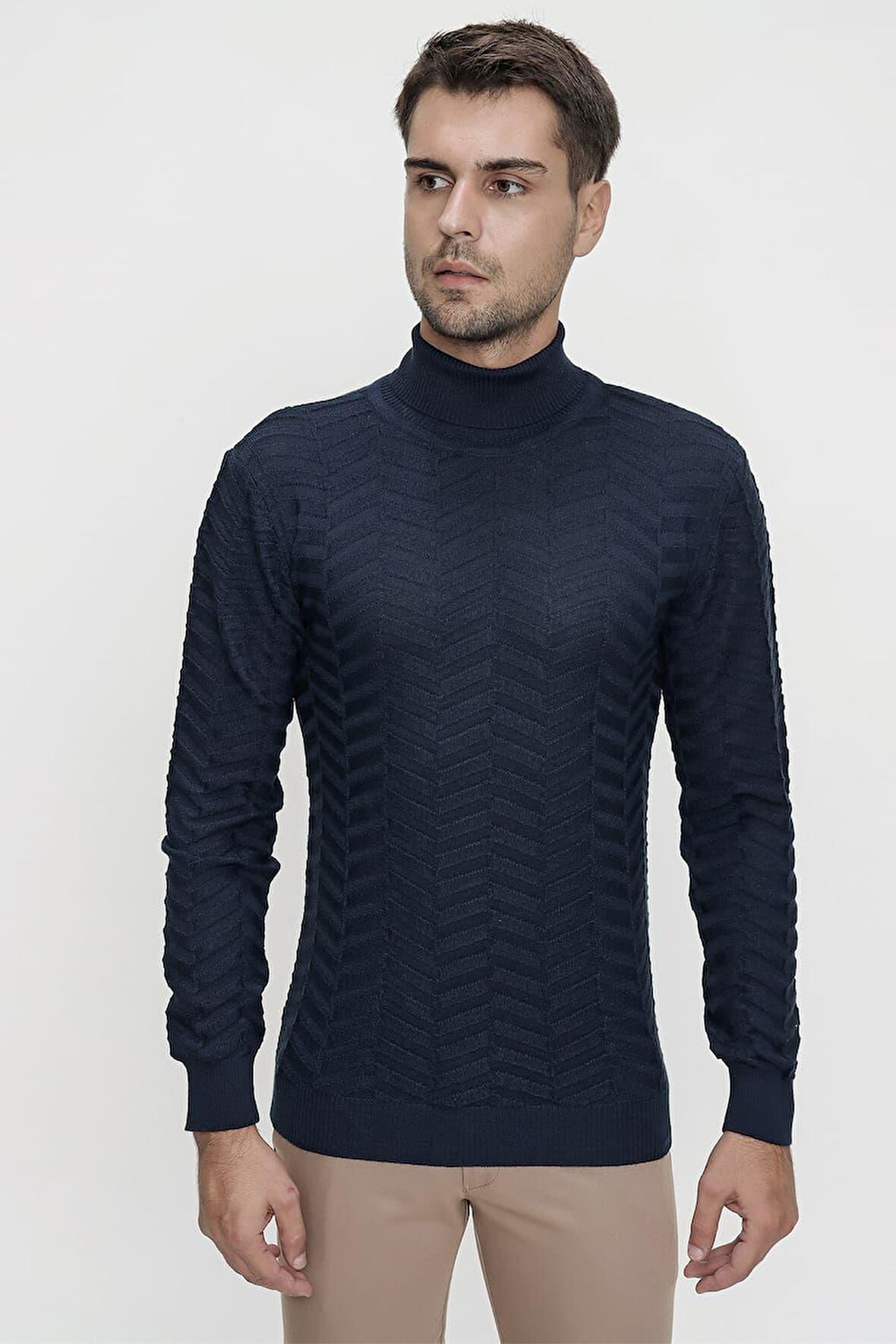 TR 836 Lacivert Balıkçı Triko