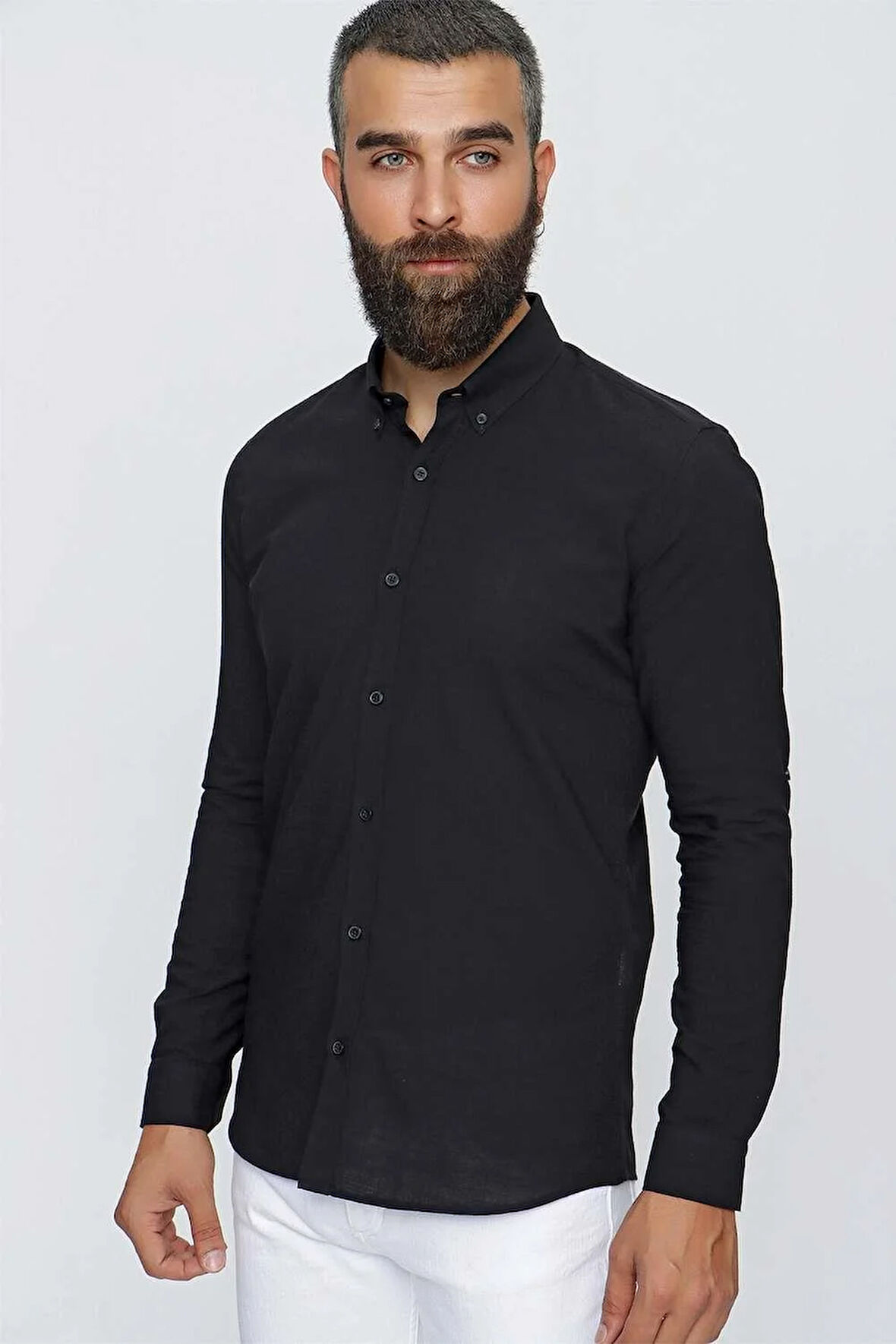 GK 633 Siyah Klasik Gömlek