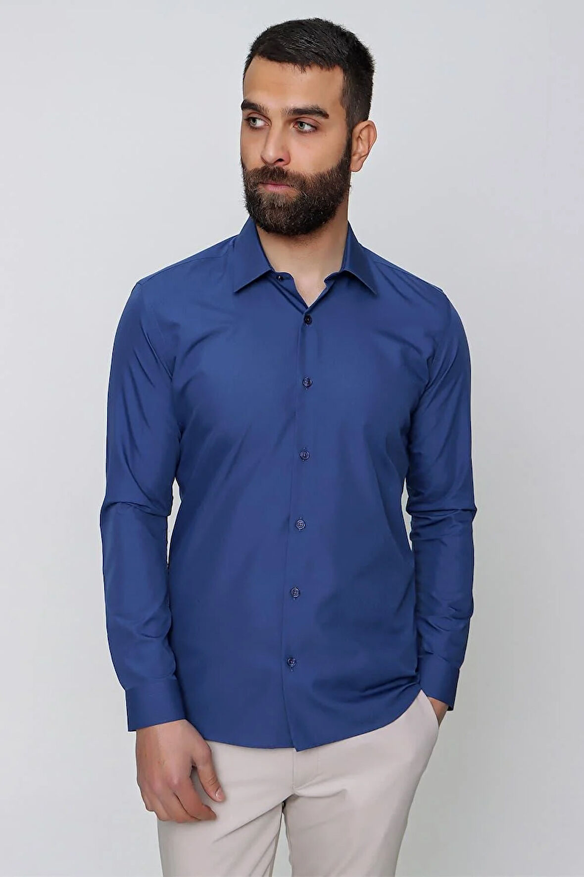 GK 636 İndigo Klasik Gömlek