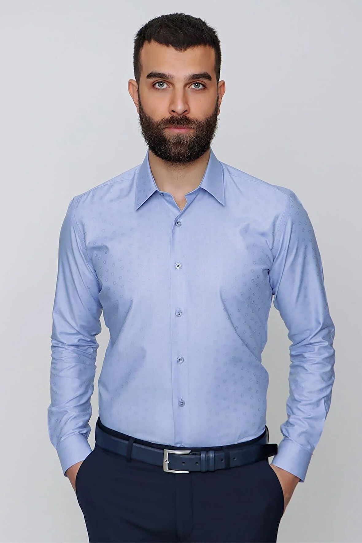 GK 639 Mavi Klasik Gömlek