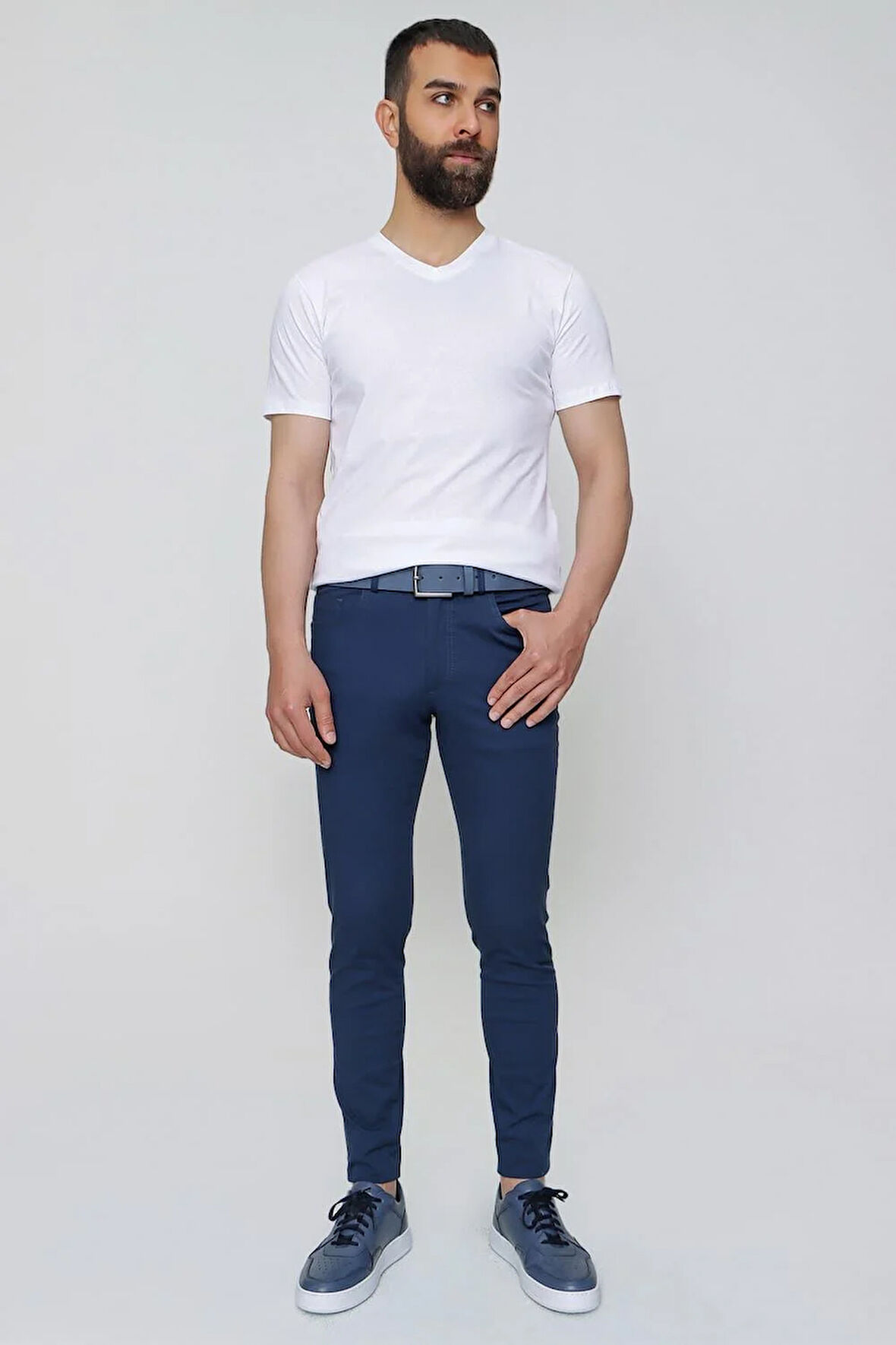 P 1087 Slim Fit Lacivert Spor Pantolon