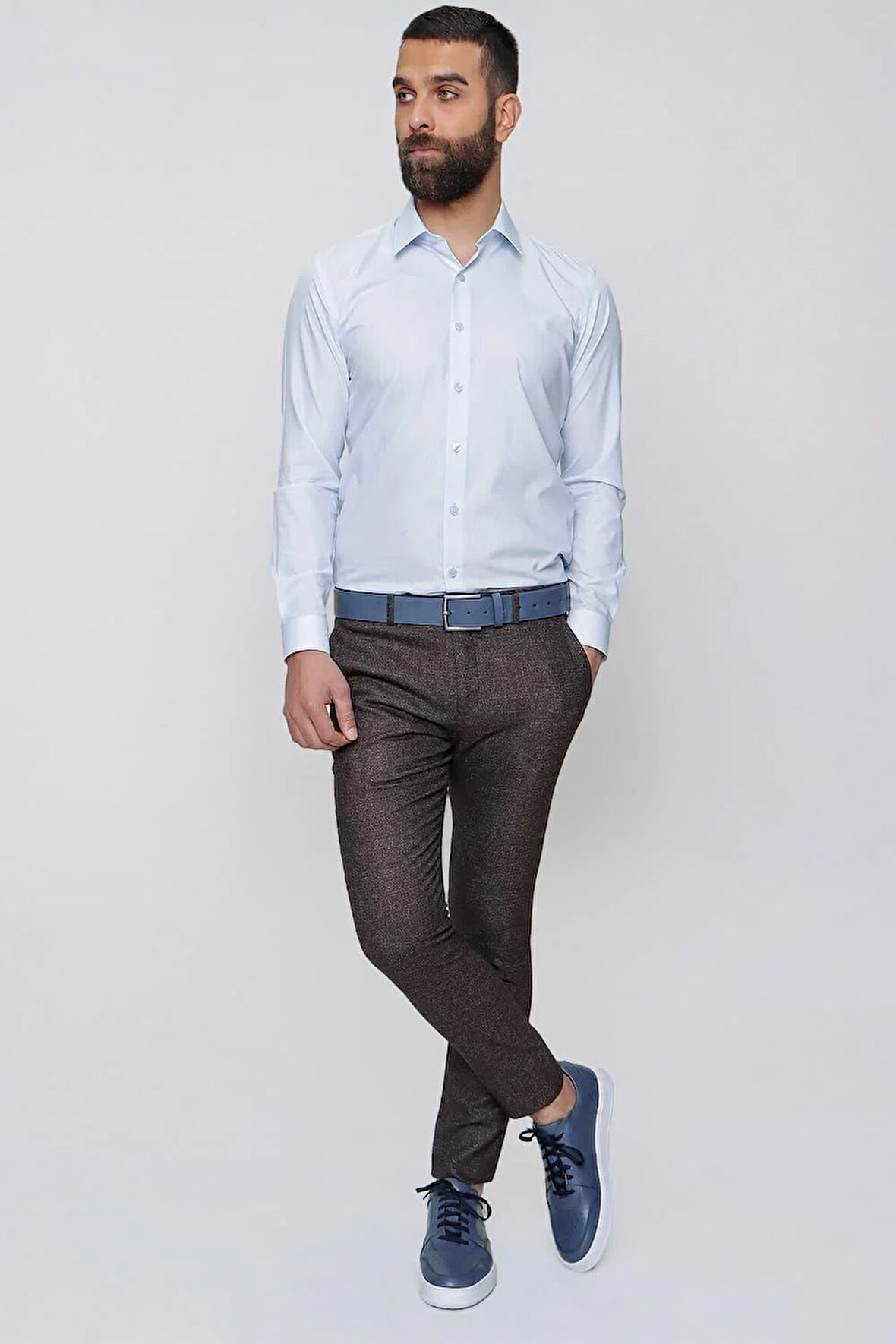 P 1090 Slim Fit Kahve Spor Pantolon