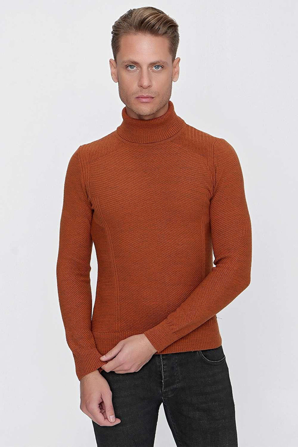 TR 847 Slim Fit Kiremit Klasik Triko