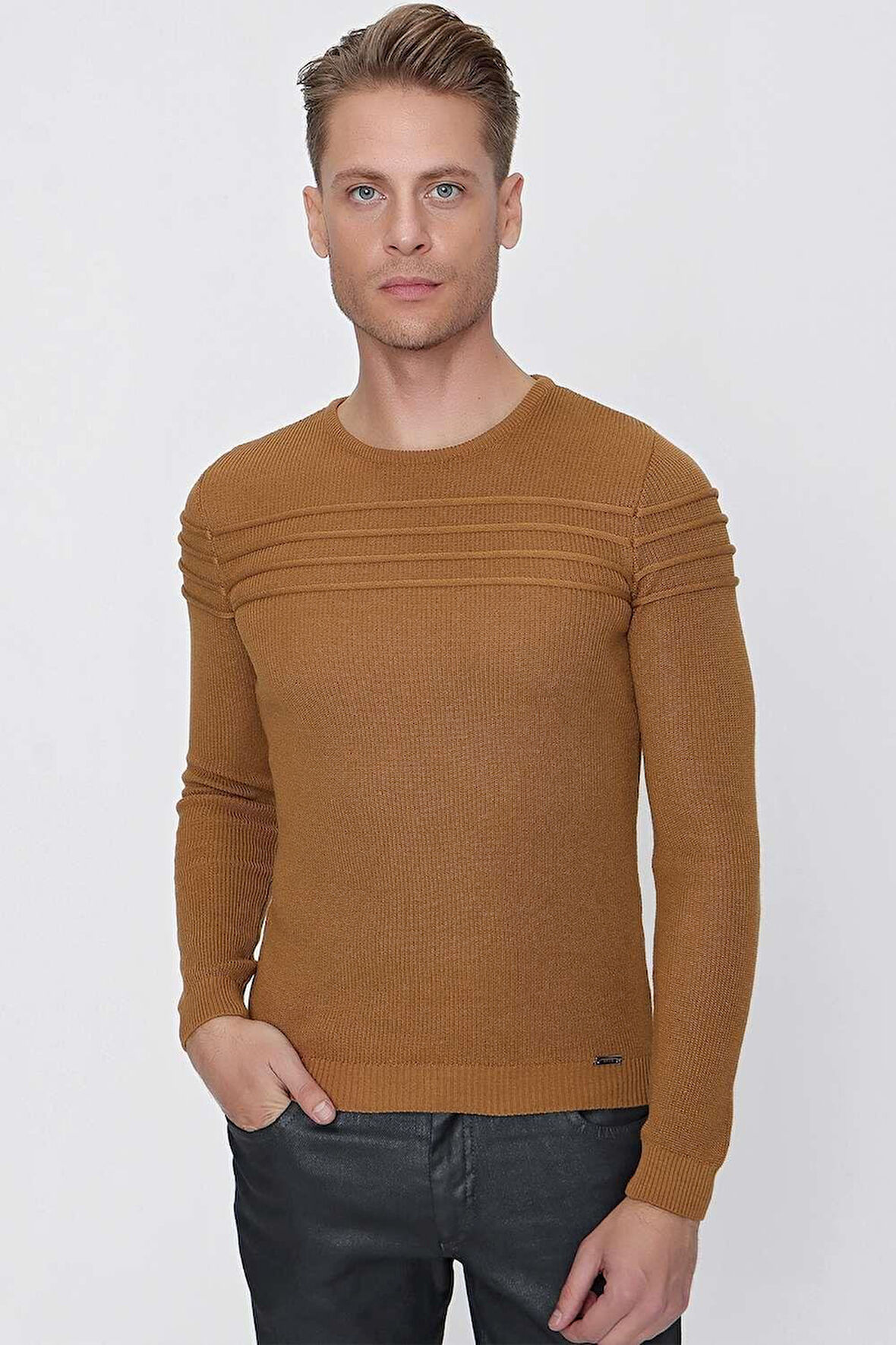 TR 849 Slim Fit Taba Klasik Triko