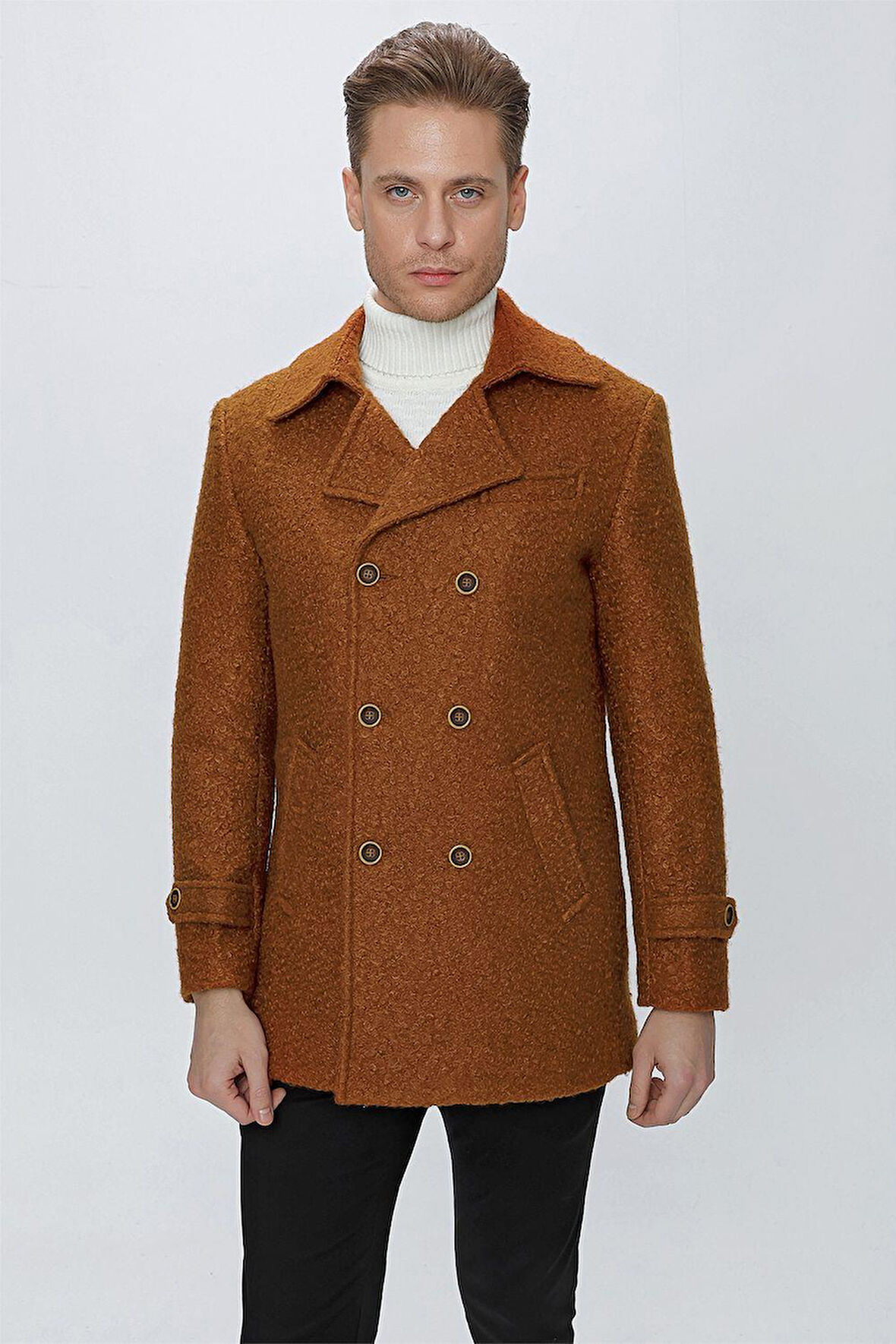 KA 072 Slim Fit Tarçın Spor Kaban