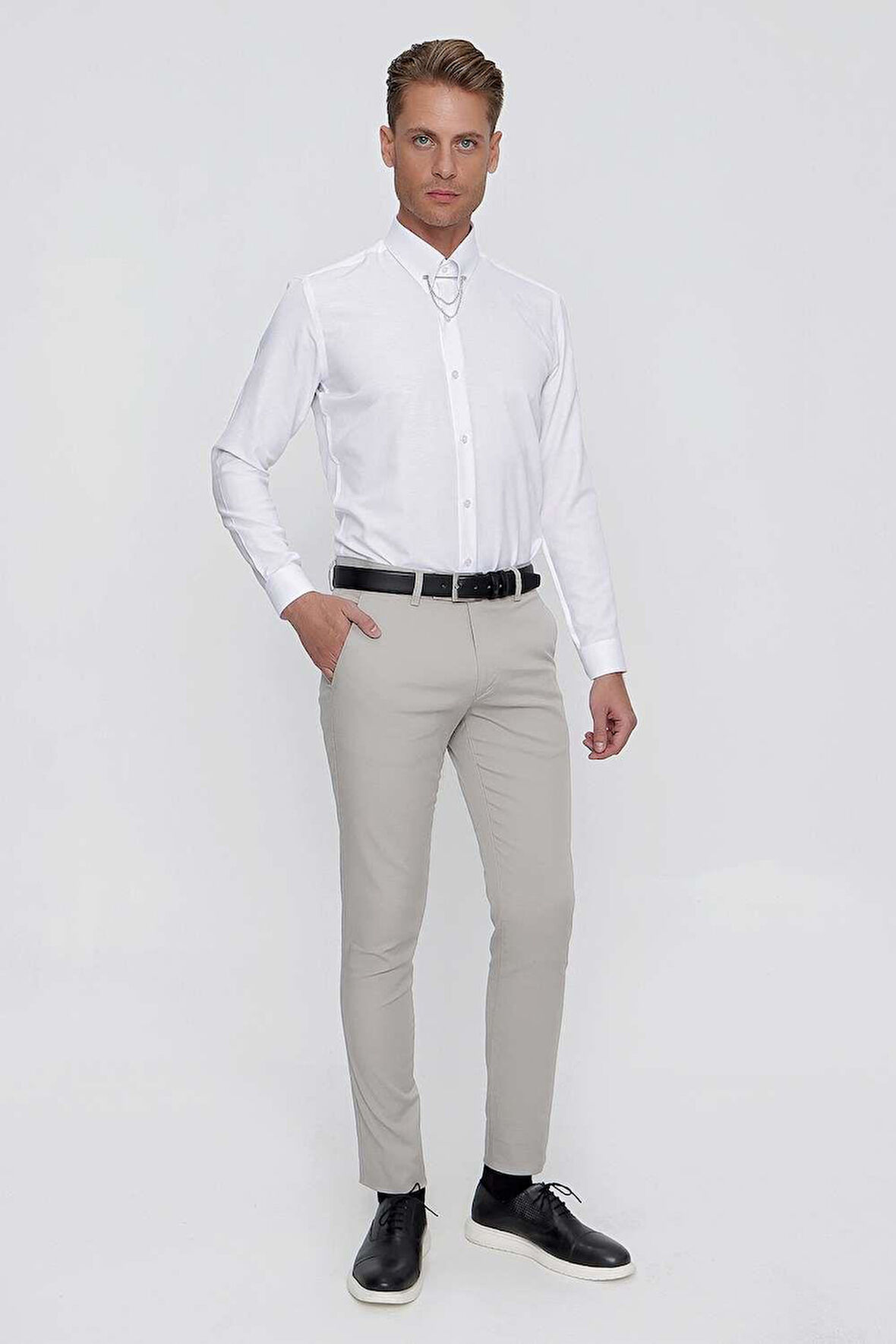 P 1100 Slim Fit Taş Spor Pantolon