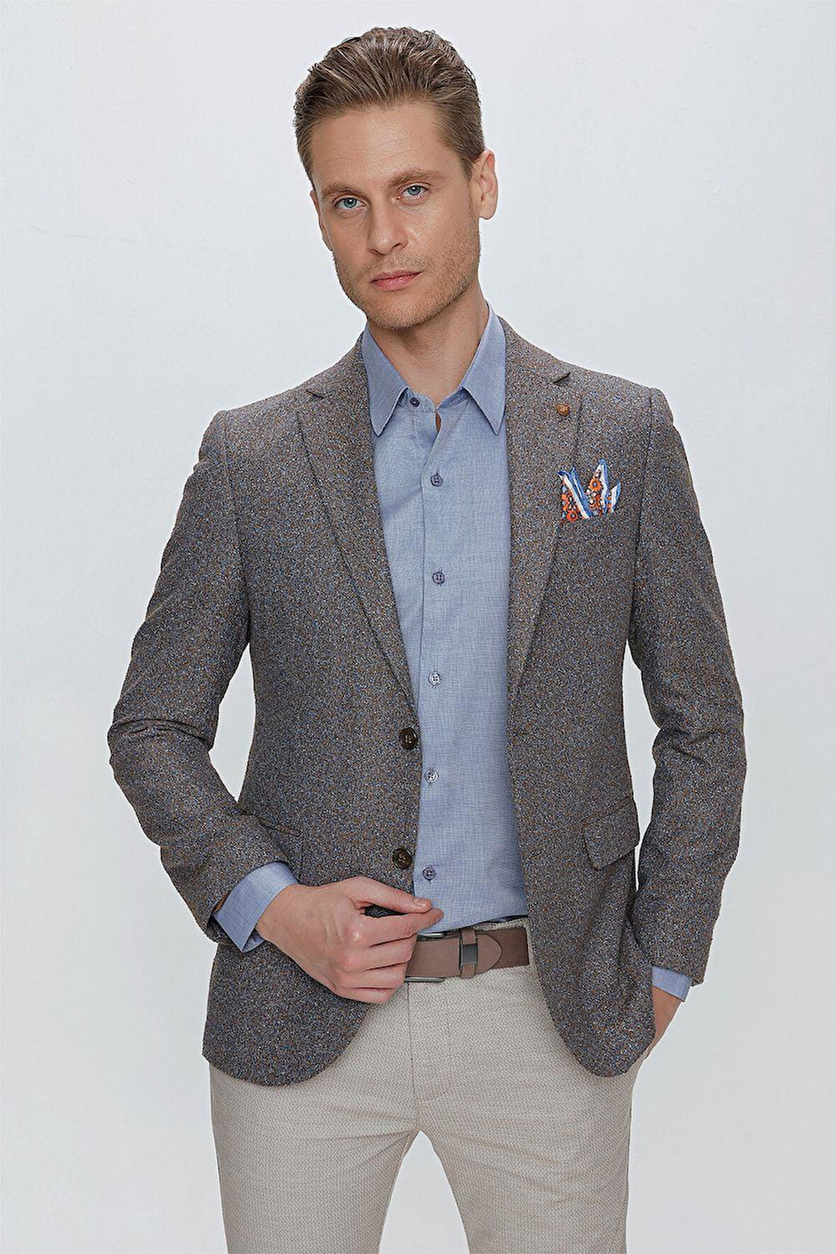 C 633 Slim Fit Tütün Spor Ceket