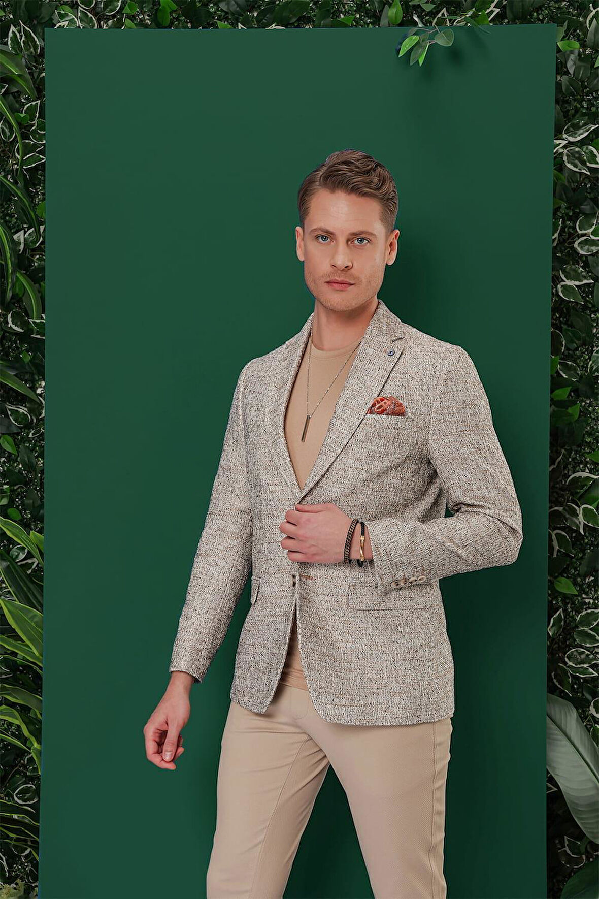 C 637 Slim Fit Bej Spor Ceket