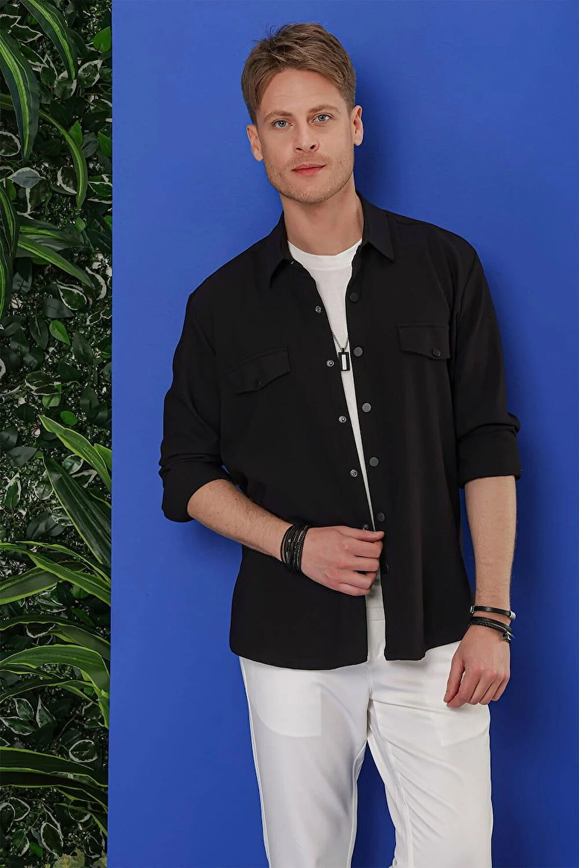 G 1551 Slim Fit Siyah Klasik Gömlek