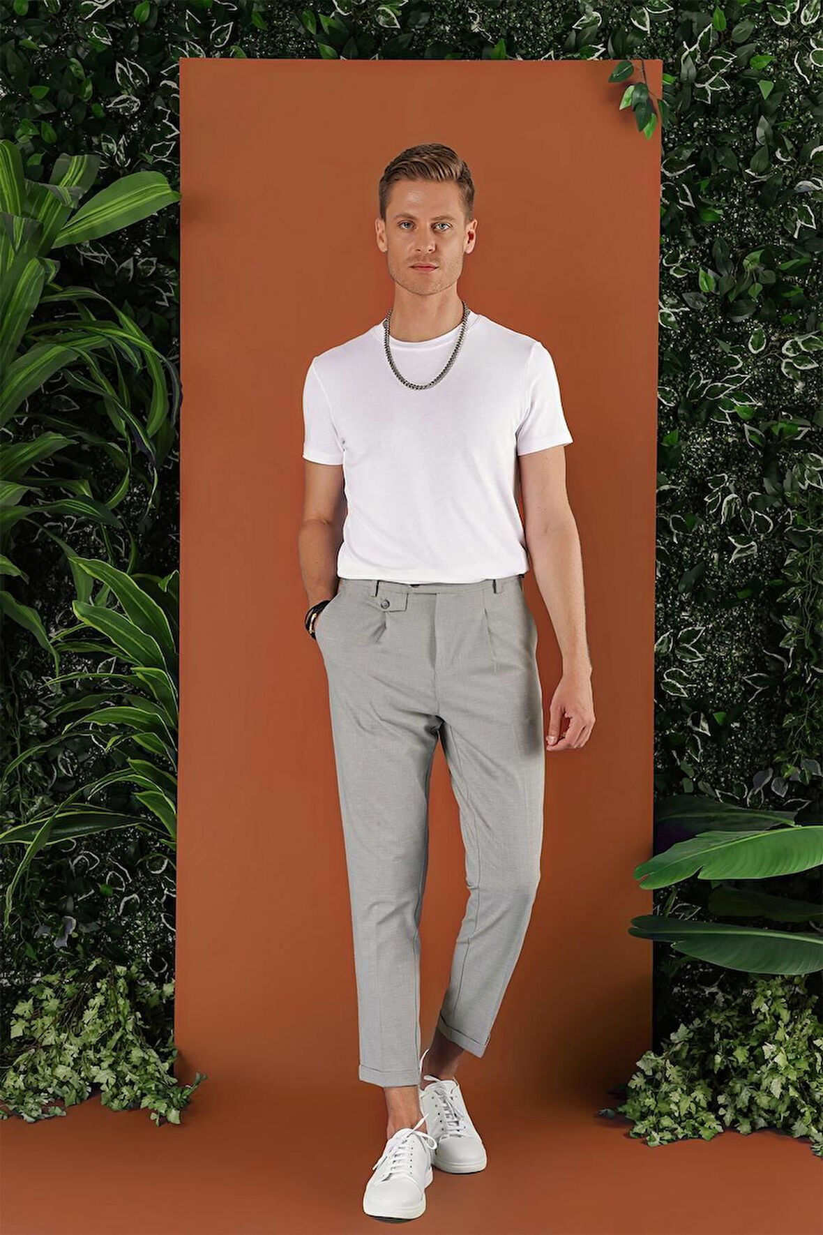 P 1119 Slim Fit Gri Spor Pantolon