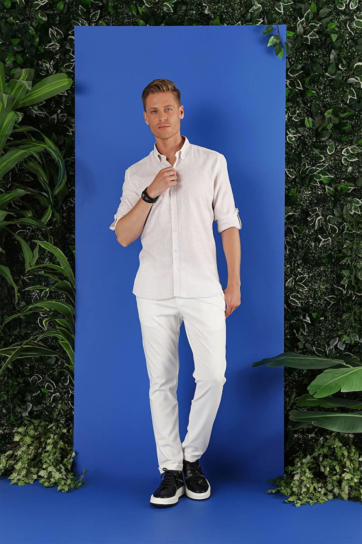 G 1555 Slim Fit Taş Klasik Gömlek