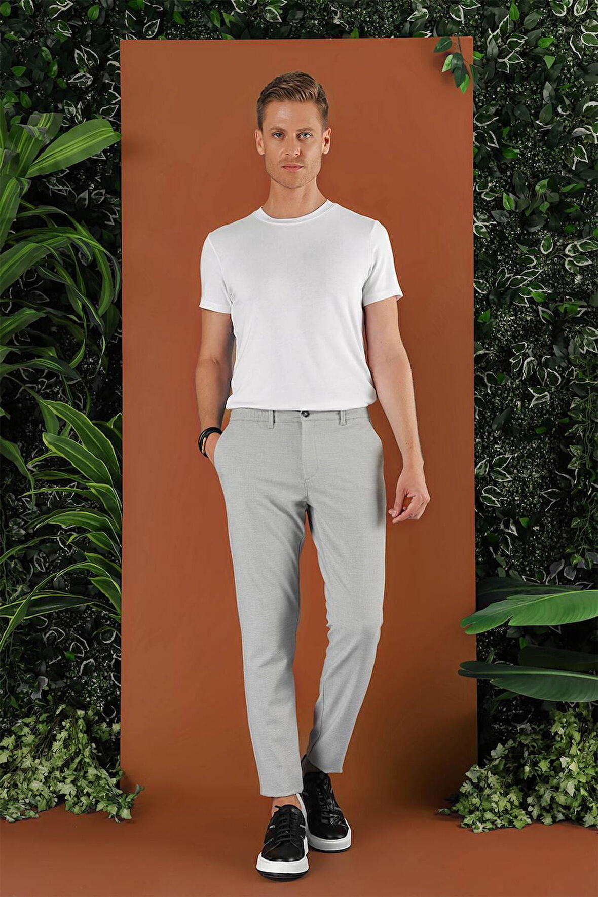 P 1122 Slim Fit Gri Spor Pantolon