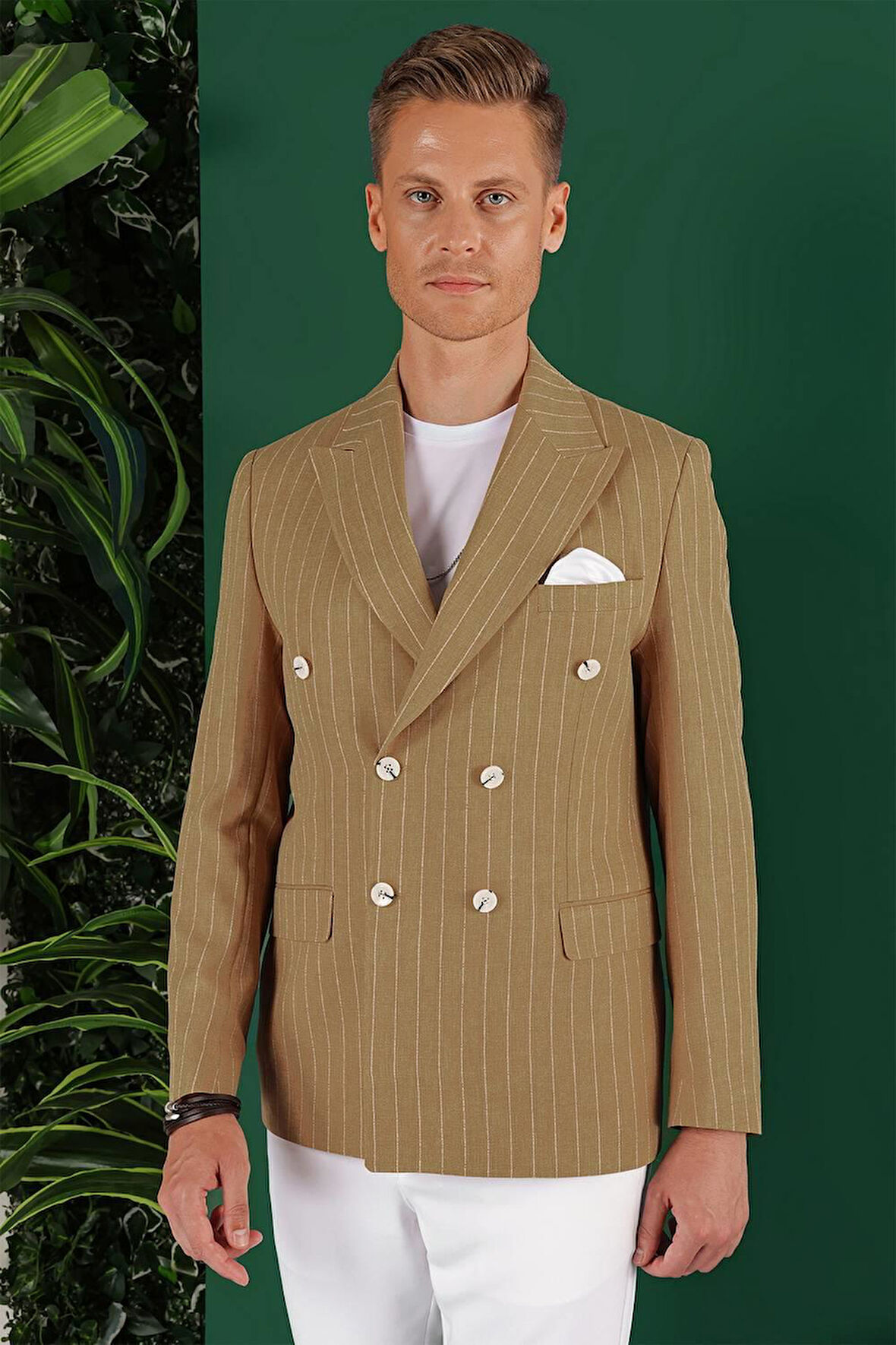C 644 Slim Fit Camel Spor Ceket