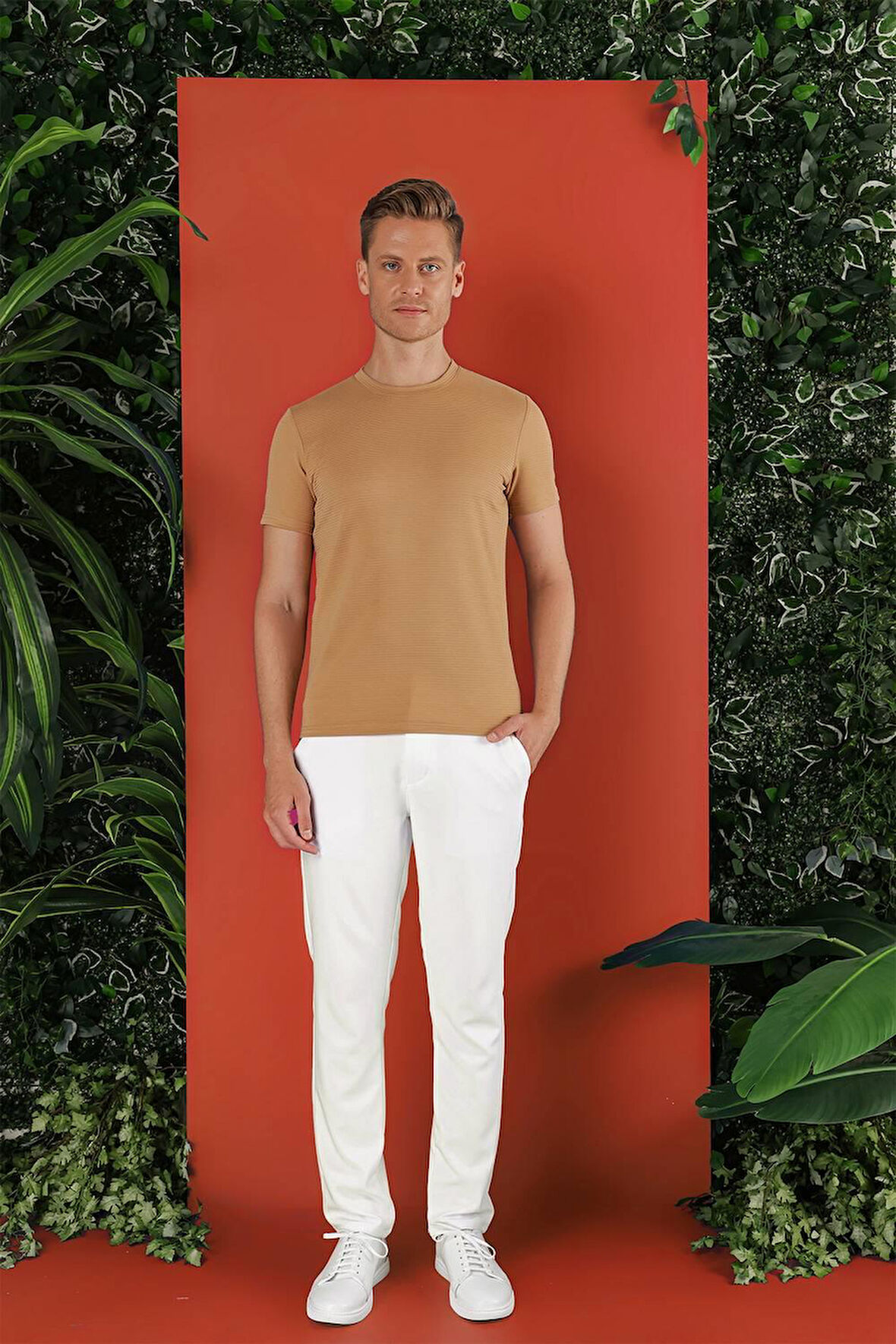 TS 852 Bej Spor T-Shirt