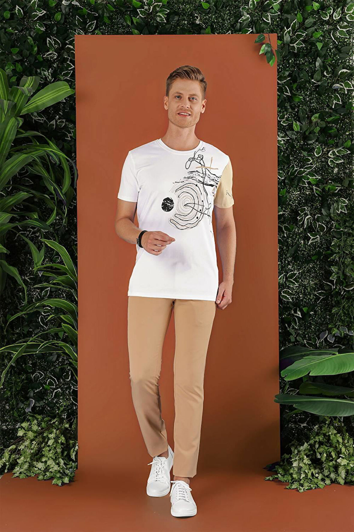 P 1123 Slim Fit Camel Spor Pantolon