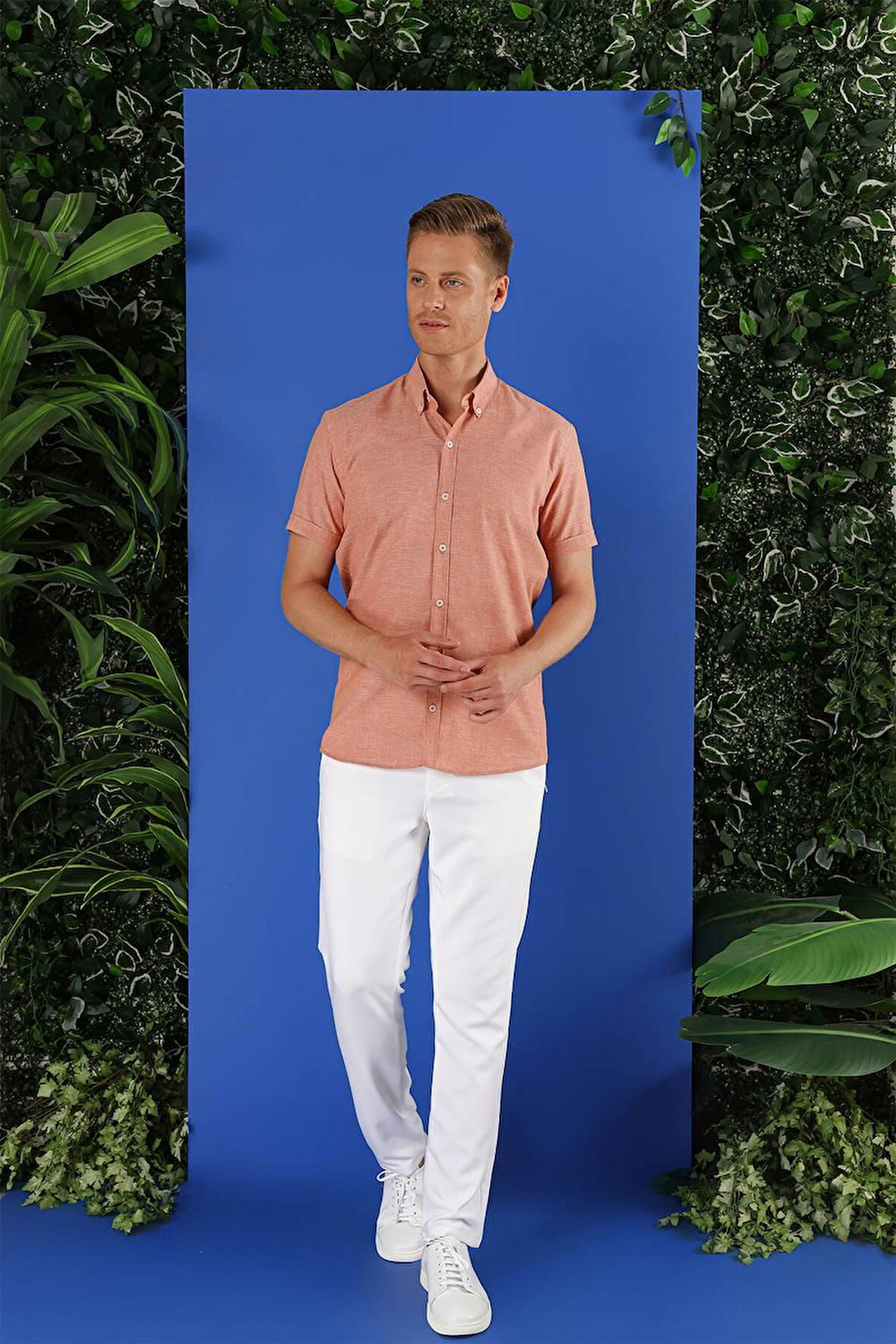 G 1556 Slim Fit Kiremit Klasik Gömlek