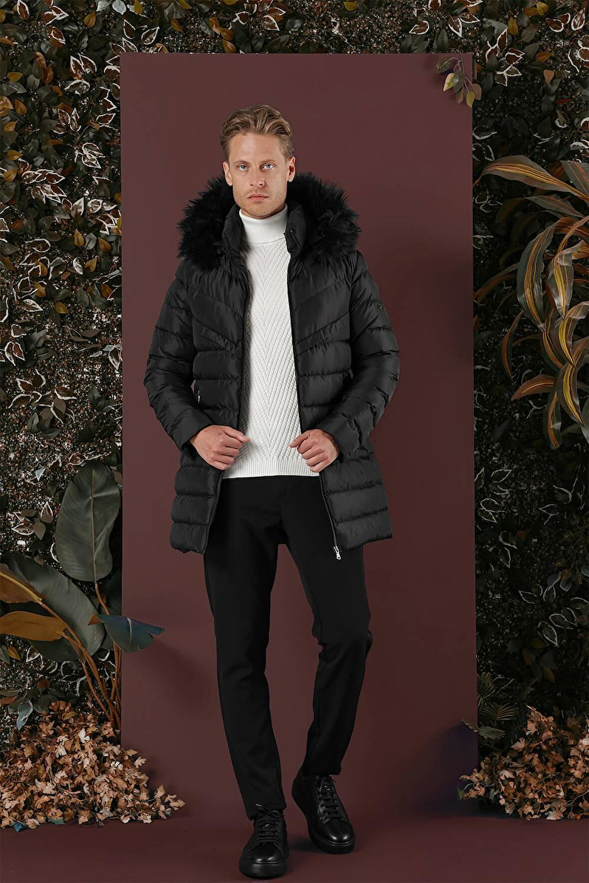 KA 076 Slim Fit Siyah Spor Kaban