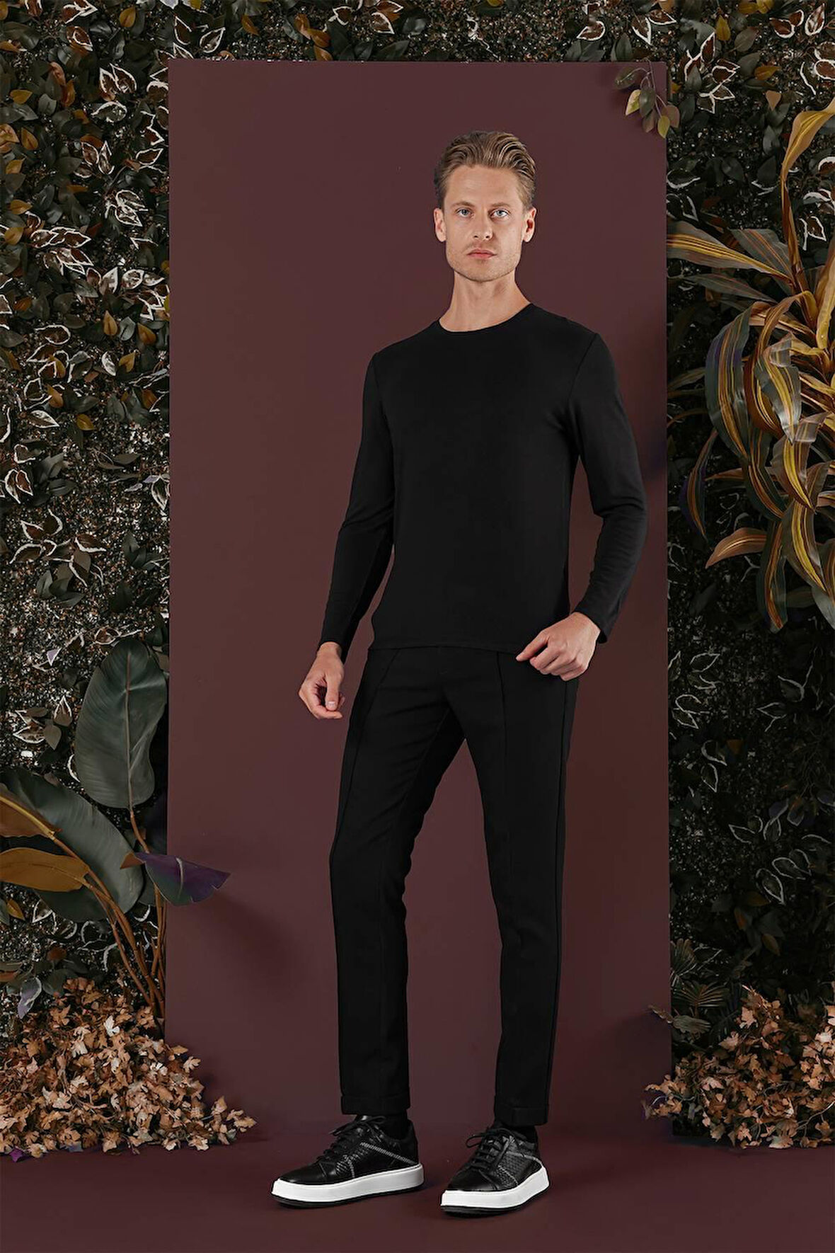 P 1130 Slim Fit Siyah Spor Pantolon