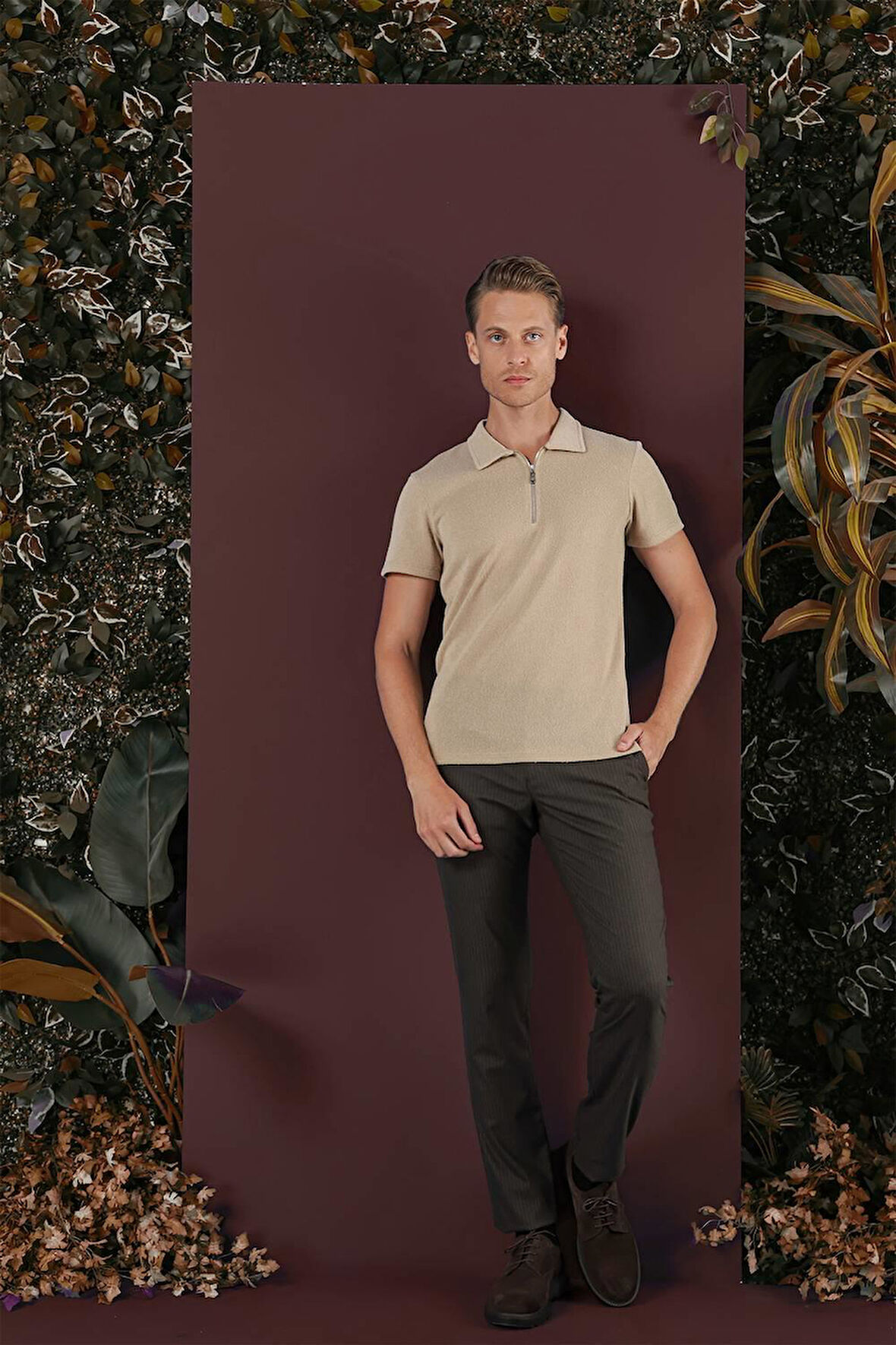 P 1136 Slim Fit Kahve Klasik Pantolon