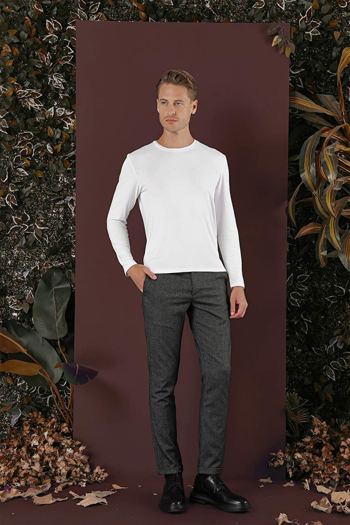 P 1138 Slim Fit Siyah Klasik Pantolon