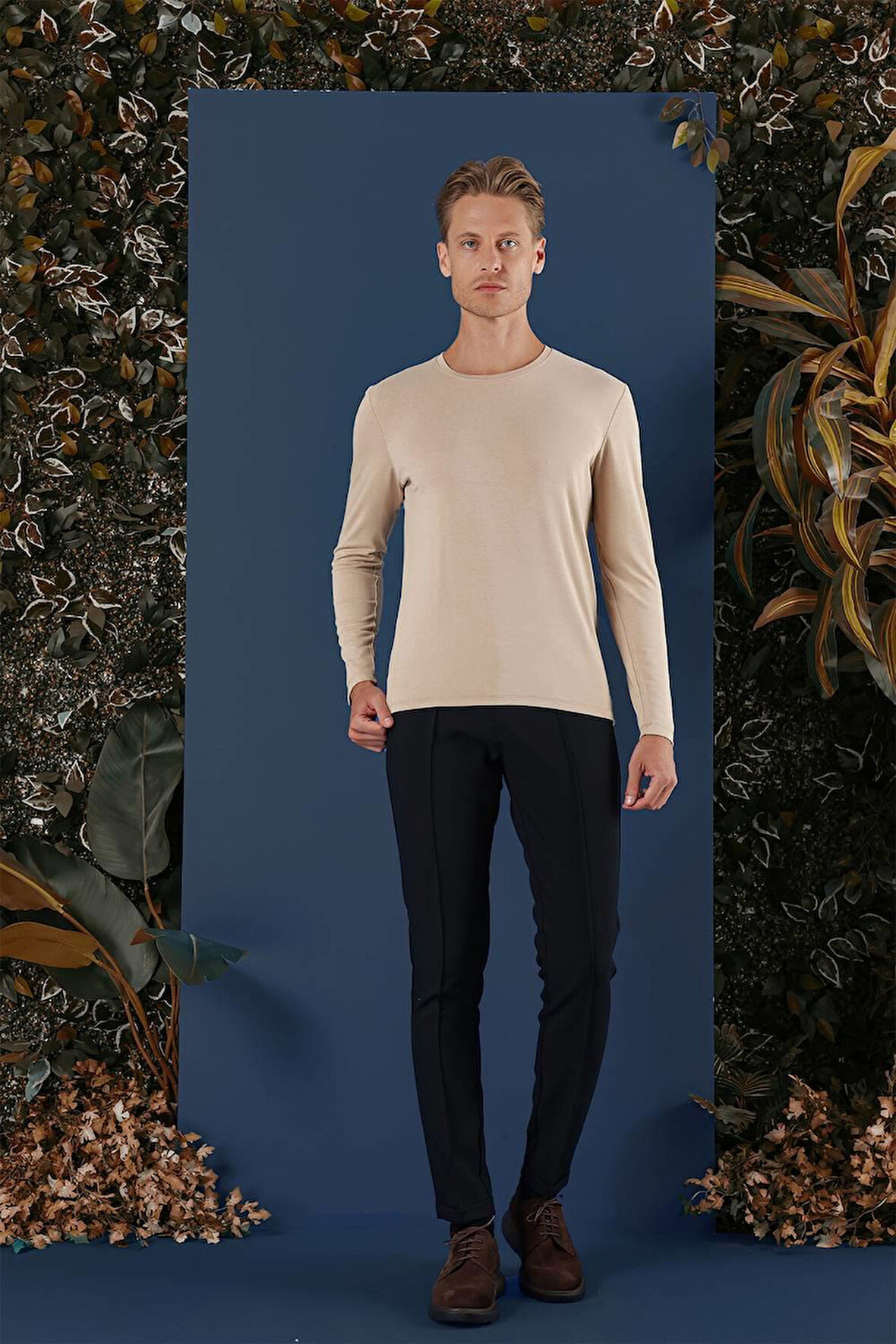 TS 870 Slim Fit Bej Spor T-Shirt