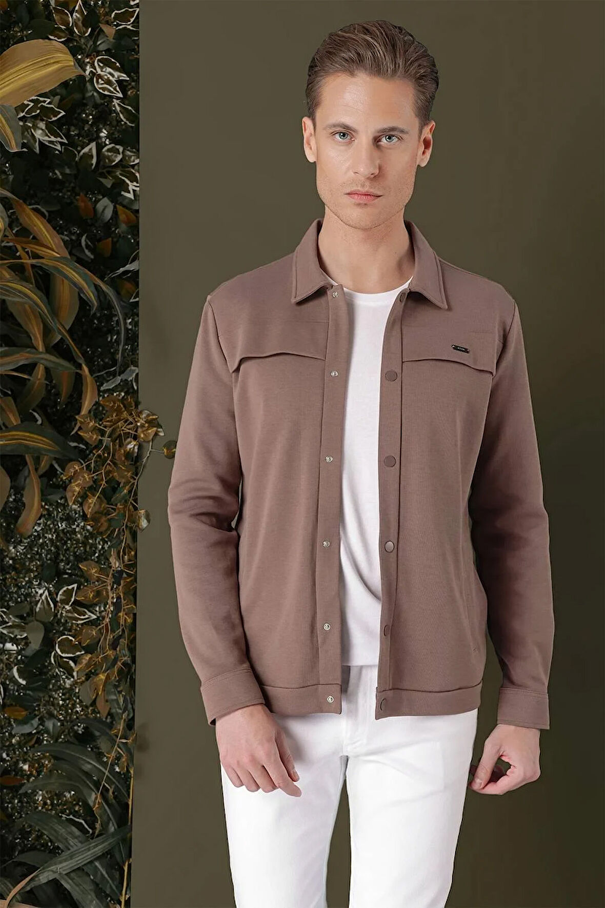 G 1562 Slim Fit Kakao Klasik Gömlek