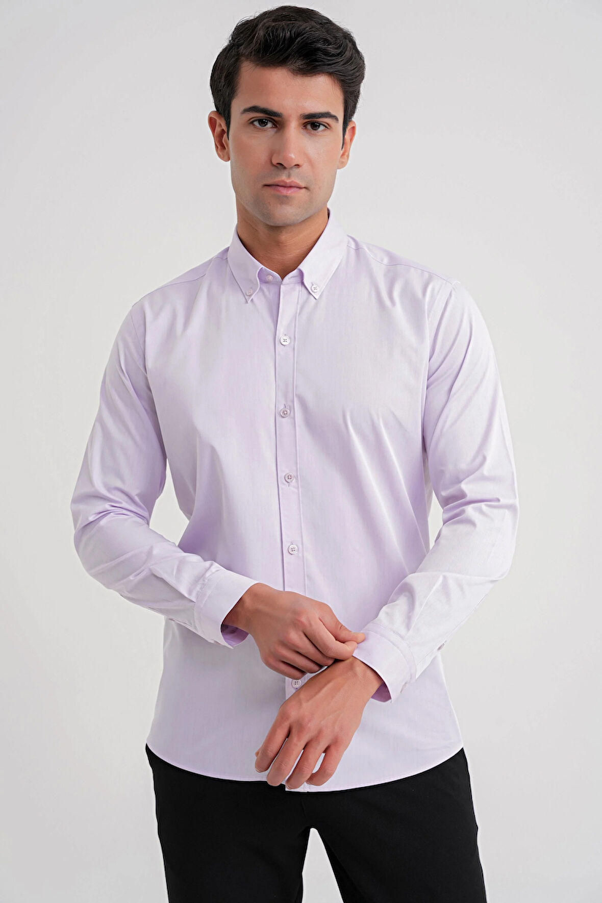 GK 711 GÖMLEK Slim LİLA KLASİK