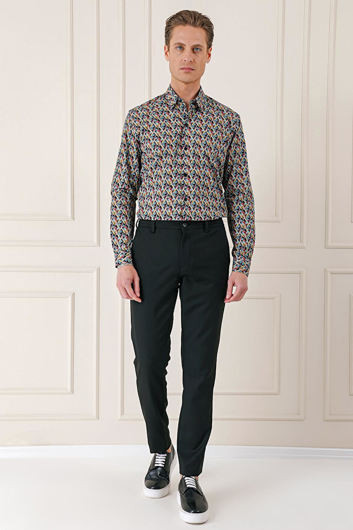 P 1143 Comfort Fit Yan Cep Beli Lastikli Esnek Pamuk Siyah Jogger Pantolon