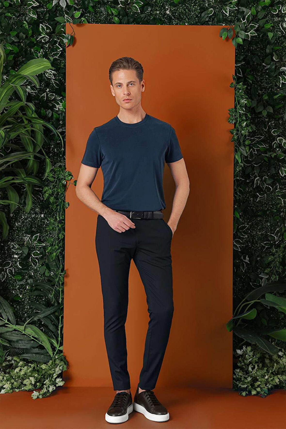 P 1147 Slim Fit Yan Cep Esnek Pamuk Casuel Lacivert Pantolon