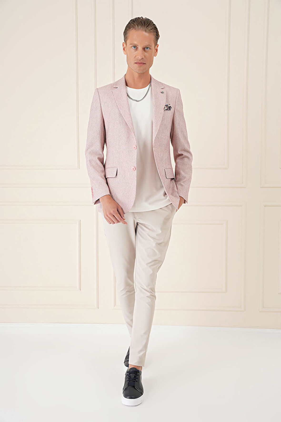 C 677 Comfort Fit Çift Yırtmaç Kırçıllı Keten Casuel Bordo Ceket