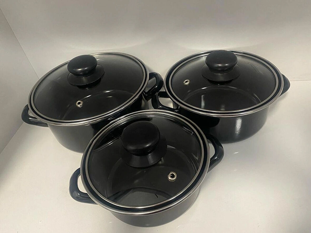 EMAYE TENCERE SETİ 14CM-16 CM-18CM 