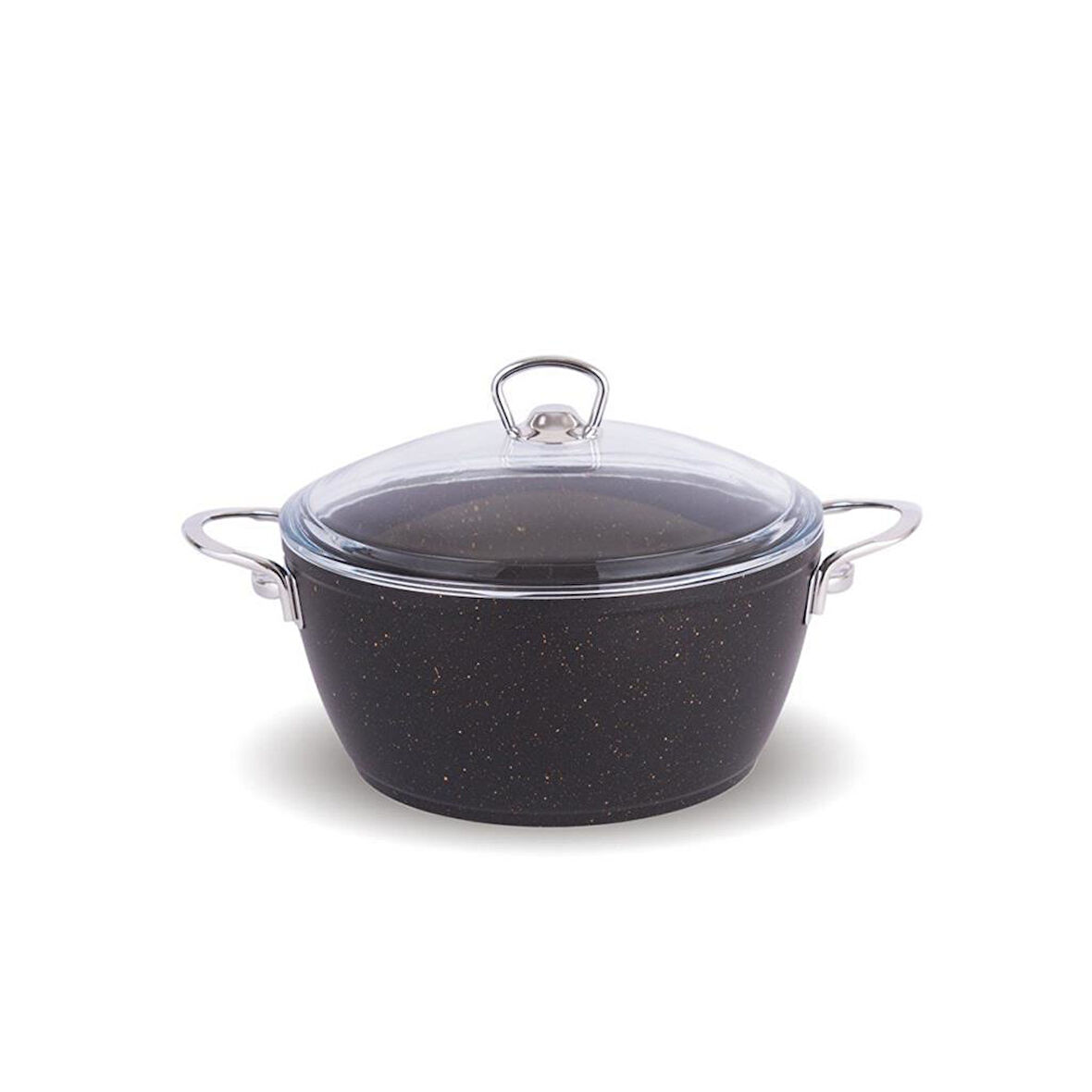 FMS G1004GLXS Galaxy 24 Cm Derin Granit Tencere Siyah Metal