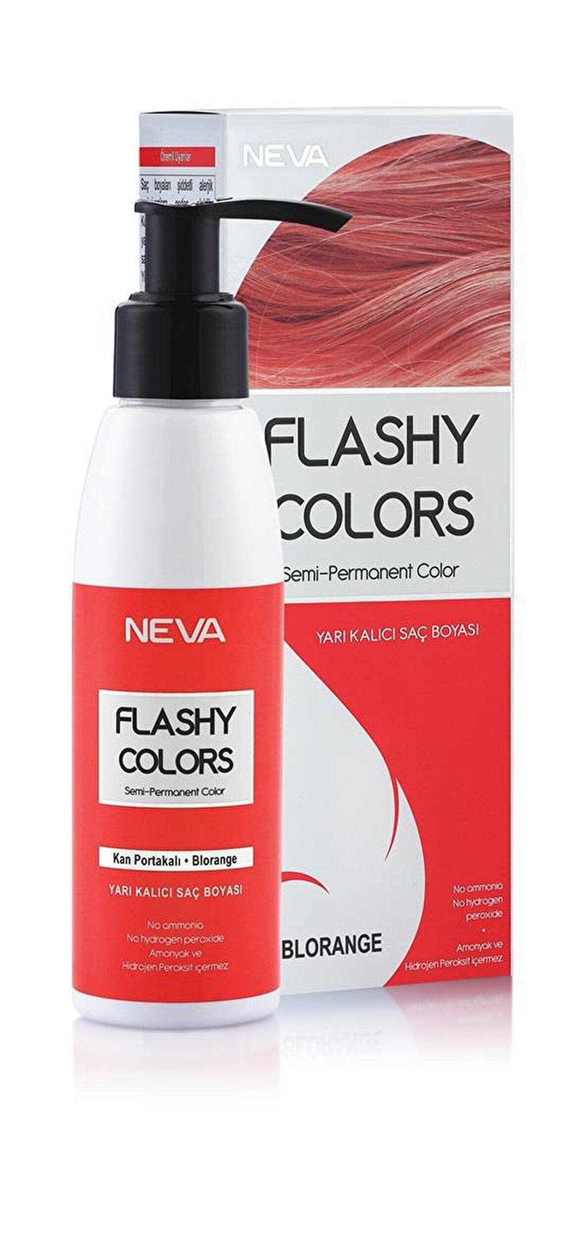NEVA FLASHY COLORS Yarı Kalıcı Saç Boyası KAN PORTAKALI 100ML