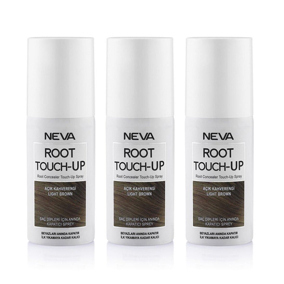 Neva Root Touch Up Kapatıcı Sprey 75 Ml Açık Kahve 3 Adet