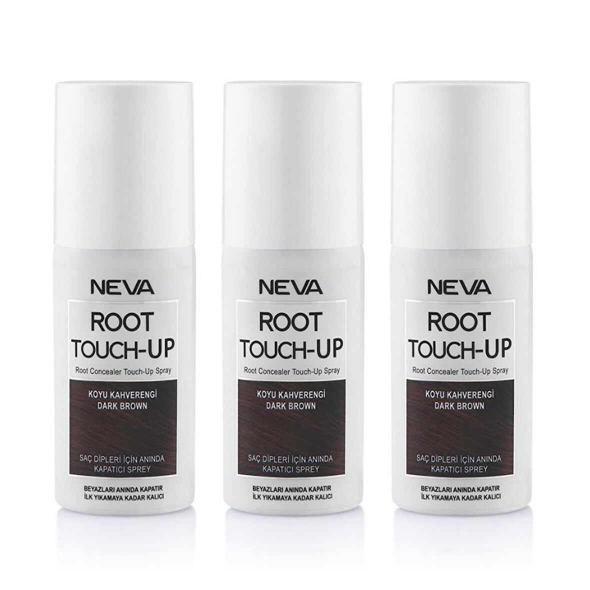 Neva Root Touch Up Kapatıcı Sprey 75 Ml Koyu Kahve 3 Adet