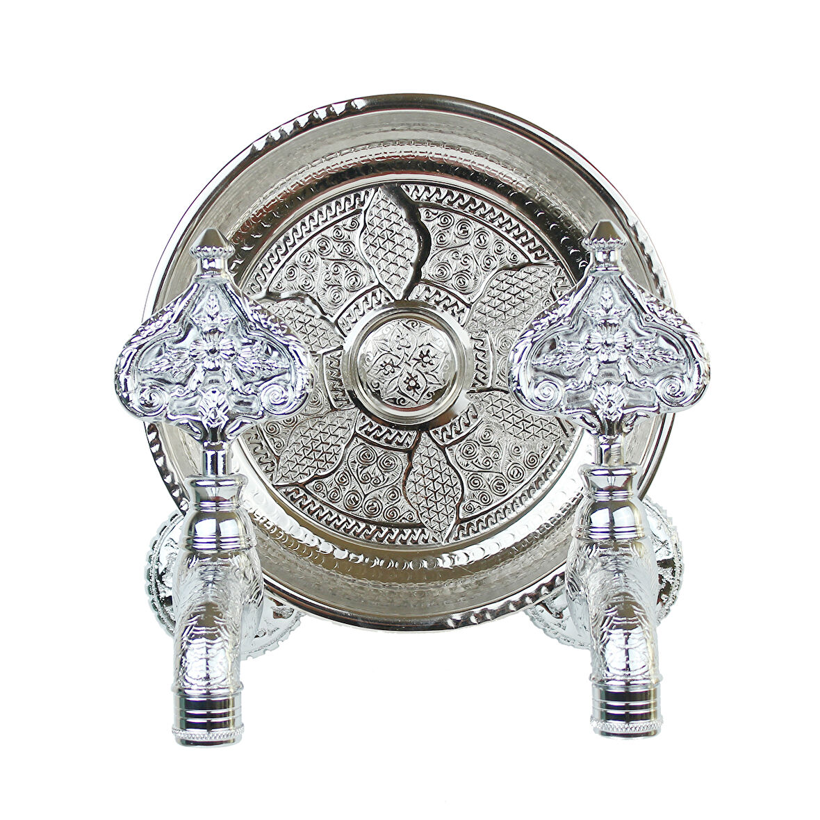 FKN İkili Hamam Taslı Desenli Perlatörlü Parlak Krom Osmanlı Musluk