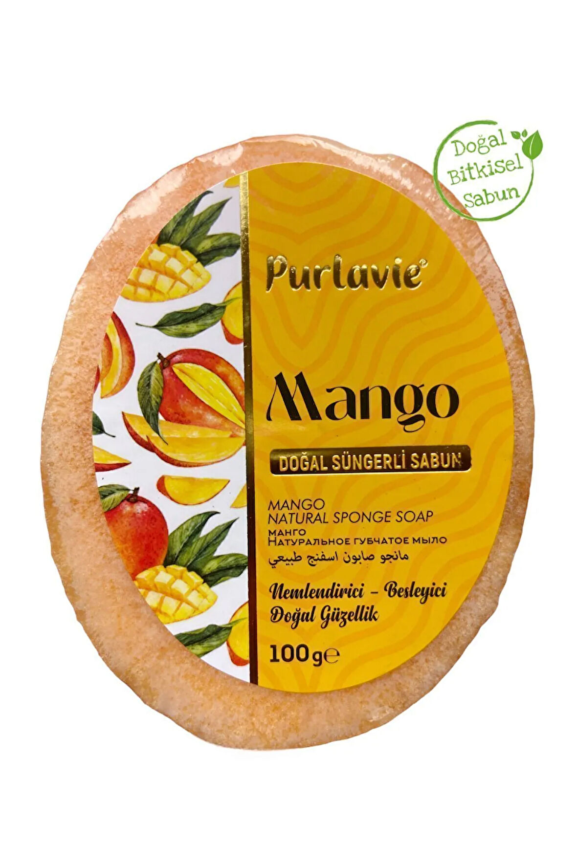Doğal (Nemlendirici) Mango Süngerli Sabun 100 gr.