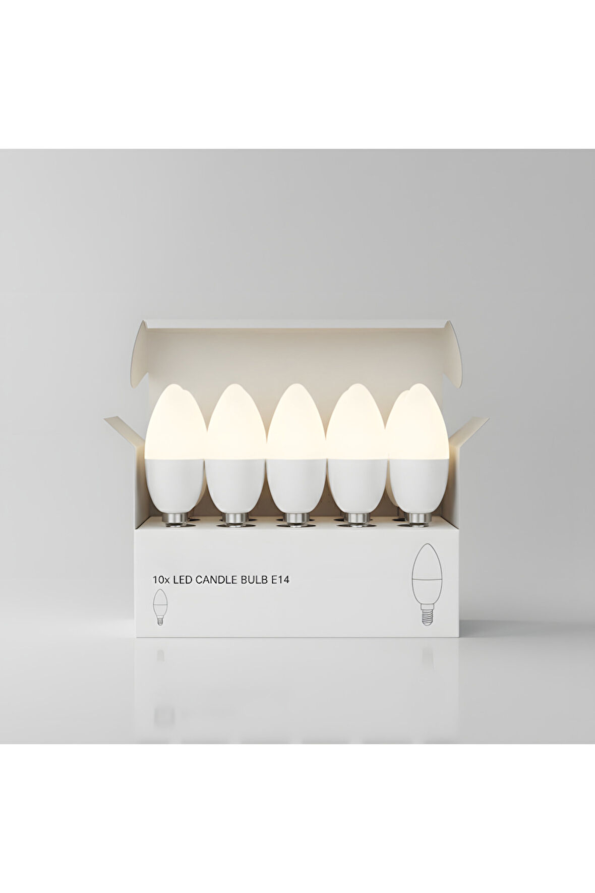 KES209 10 ADET – LED’li Buji Ampul 8W (720 Lümen) - Soğuk beyaz