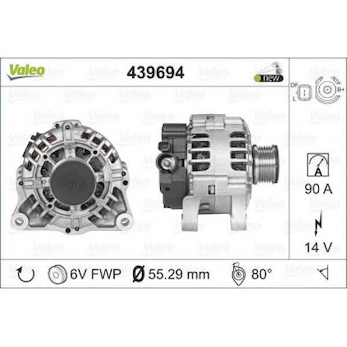 Psa Alternator 12v 90a Berlingo II Jumpy Expert Partner II Dw8b Klimalı (03 08) P207 Dv4td / Dv4c (1,4hd - Valeo 439694