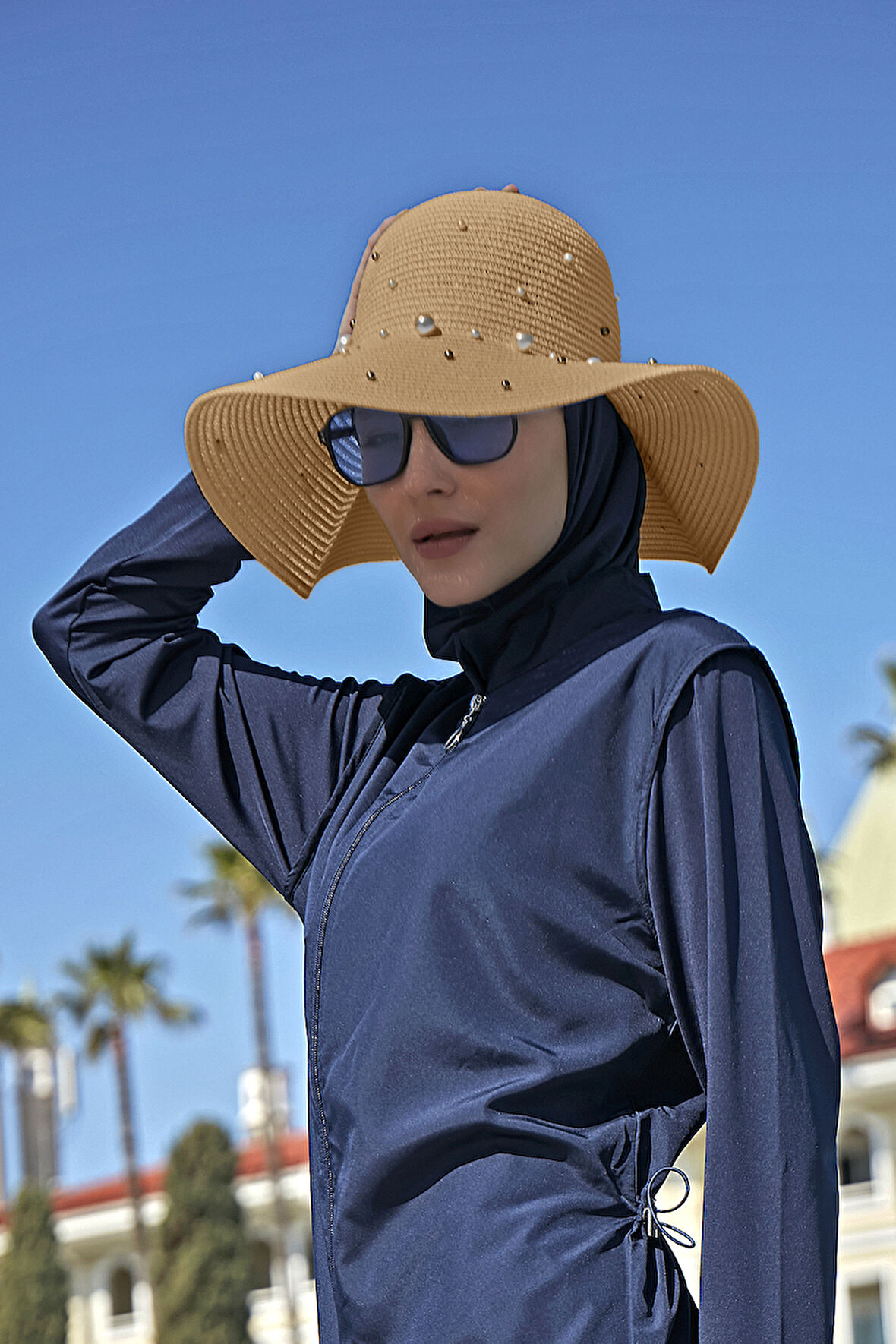 Remsa Mayo İncili Hasır Şapka Camel RŞ-62 | Standart
