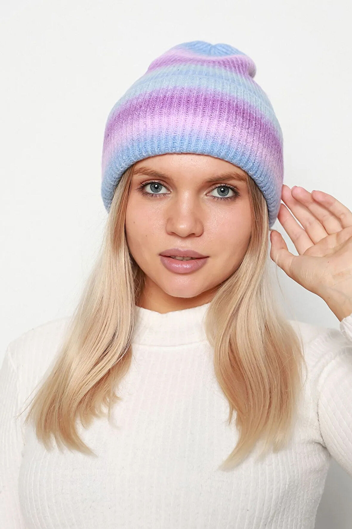 Renk Geçişli Kadın Bere RKŞ-16 Lila | Standart