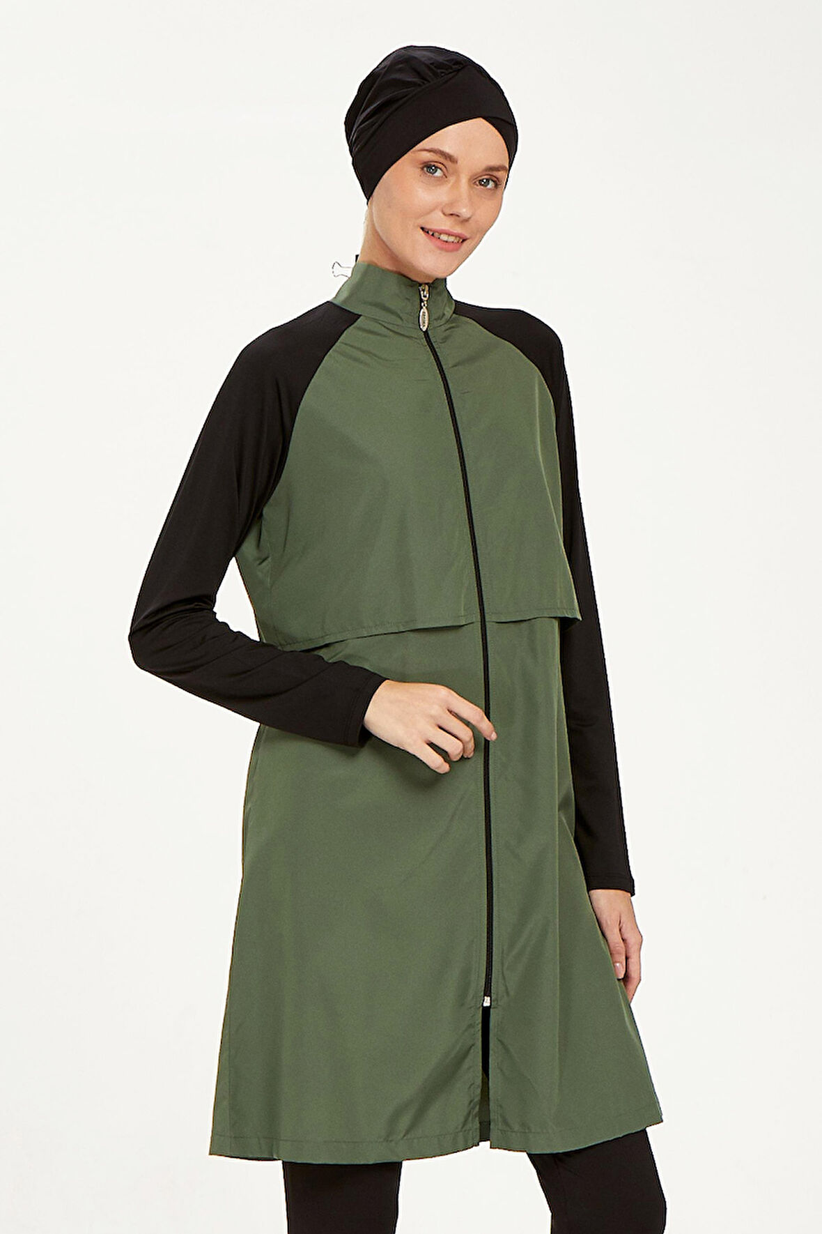 Reglan Kol Tam Kapalı Tesettür Mayo Debbıe 1405 Haki | S