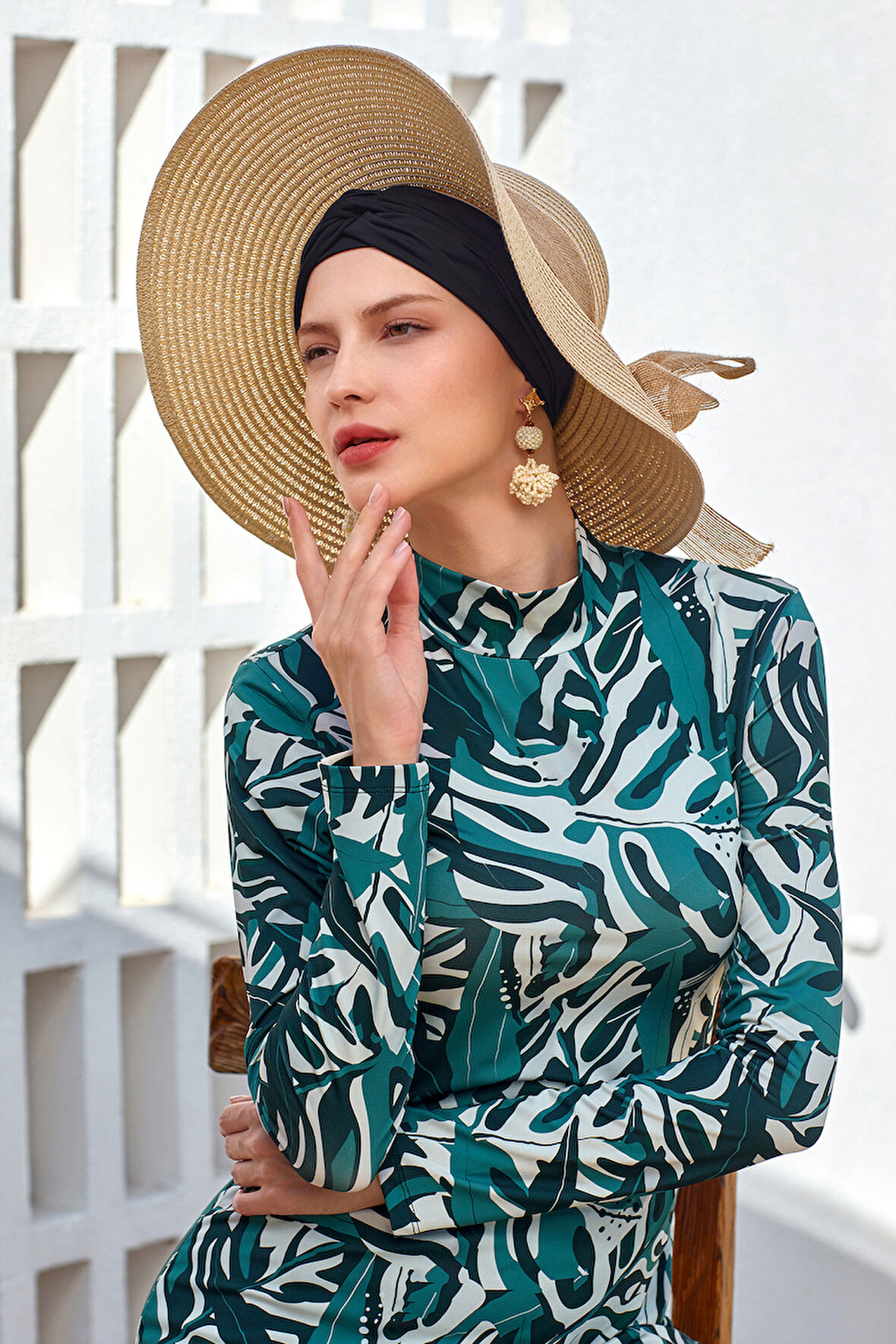 Likralı Tam Kapalı Tesettür Mayo 2102 Siyah | S